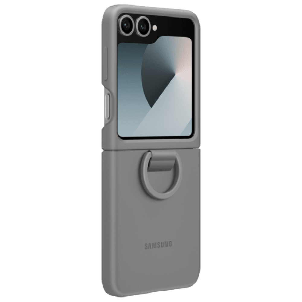 כיסוי Silicone עם טבעת נשלפת ל-Samsung Galaxy Z Flip 6 - צבע אפור