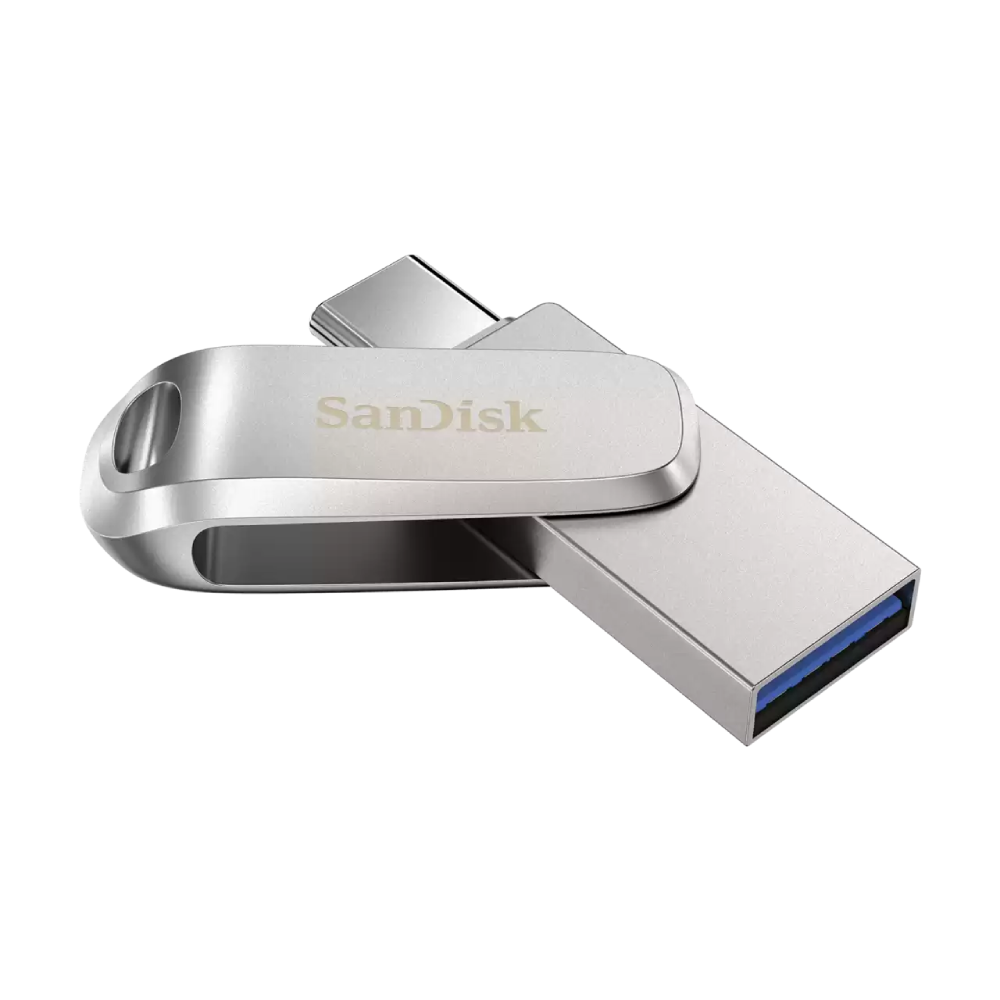זיכרון נייד SanDisk Ultra Dual Drive Luxe SDDDC4-032G-G46 32GB - צבע כסוף חמש שנות אחריות ע