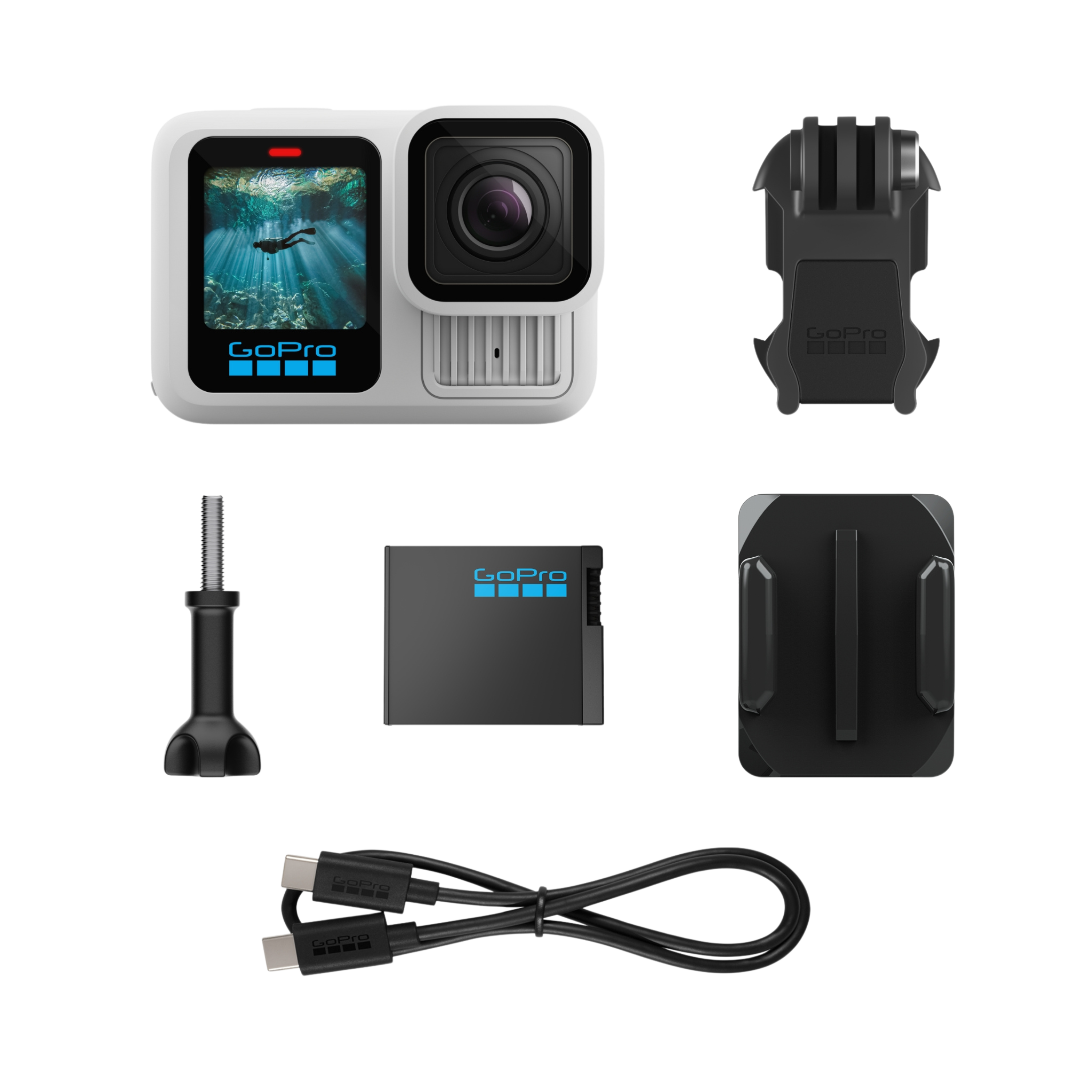 מצלמת אקסטרים GoPro Hero 13 Black - צבע לבן שנתיים אחריות ע