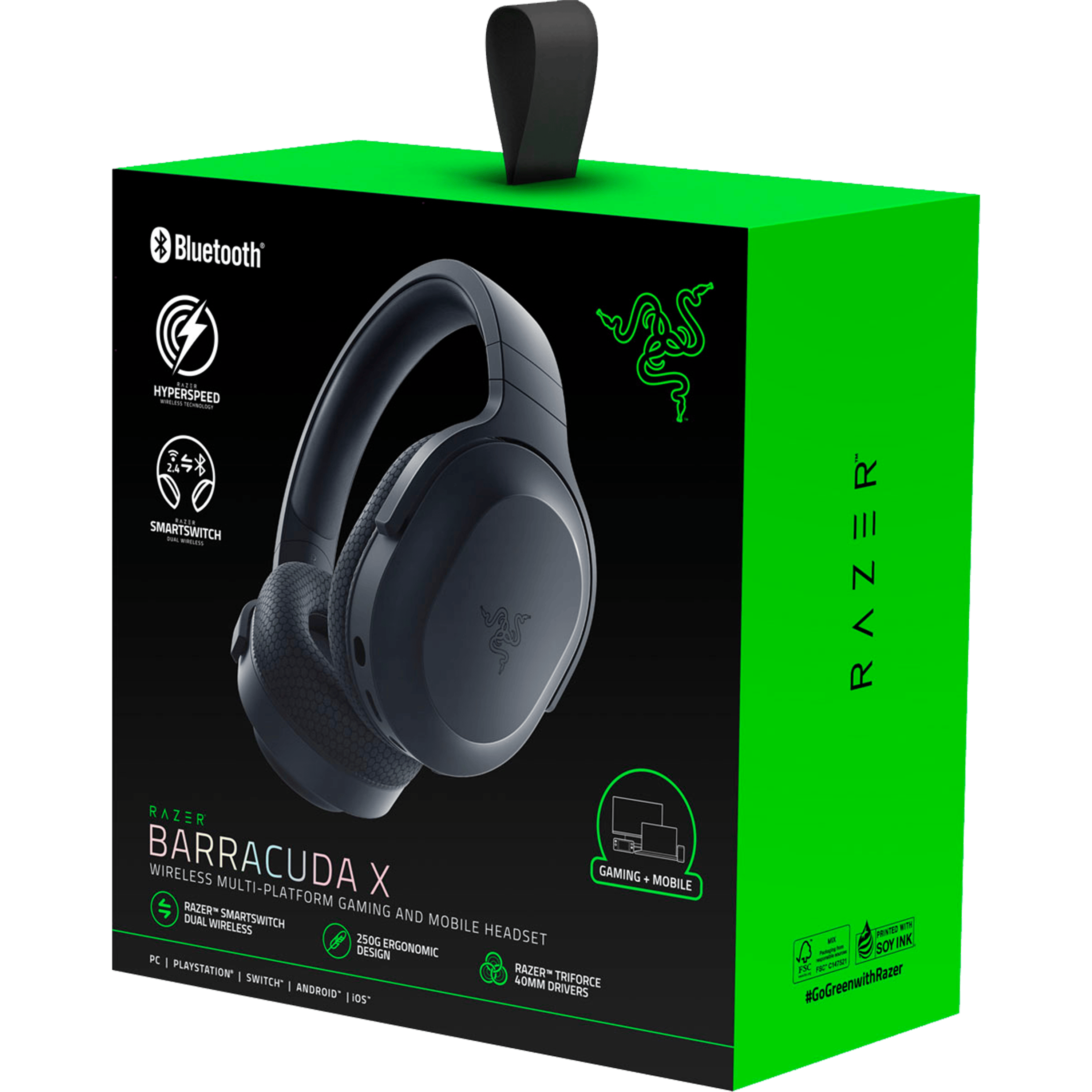 אוזניות גיימינג אלחוטיות Razer Barracuda X - צבע שחור שנתיים אחריות ע