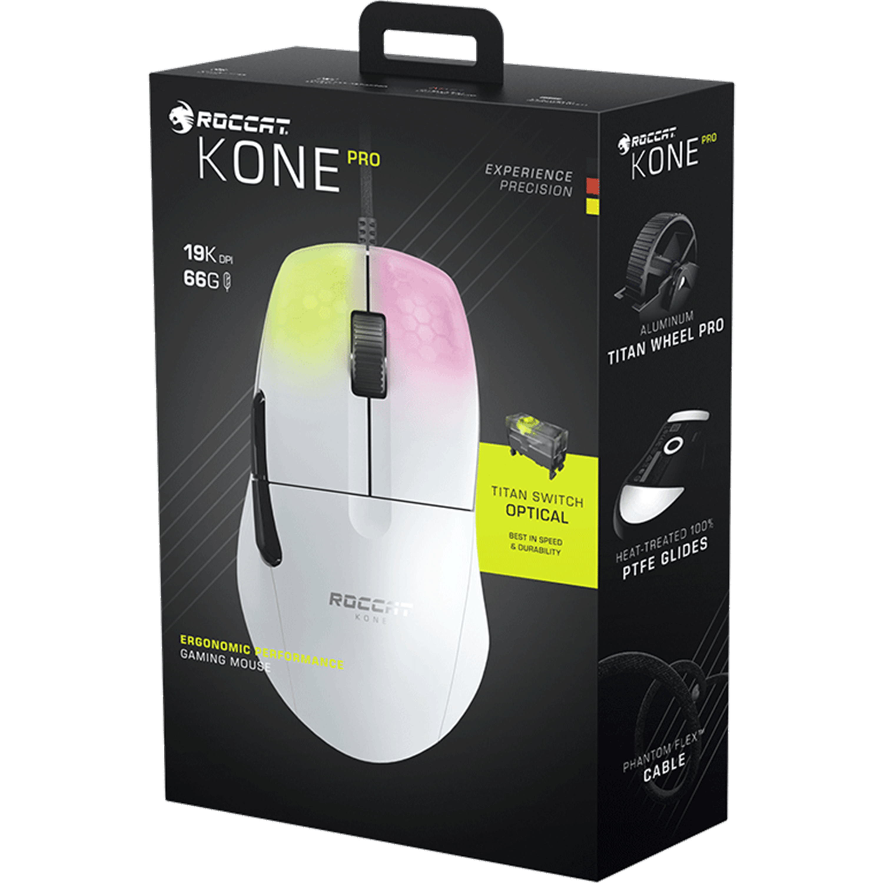עכבר גיימינג חוטי Roccat Kone Pro - צבע לבן שנה אחריות ע