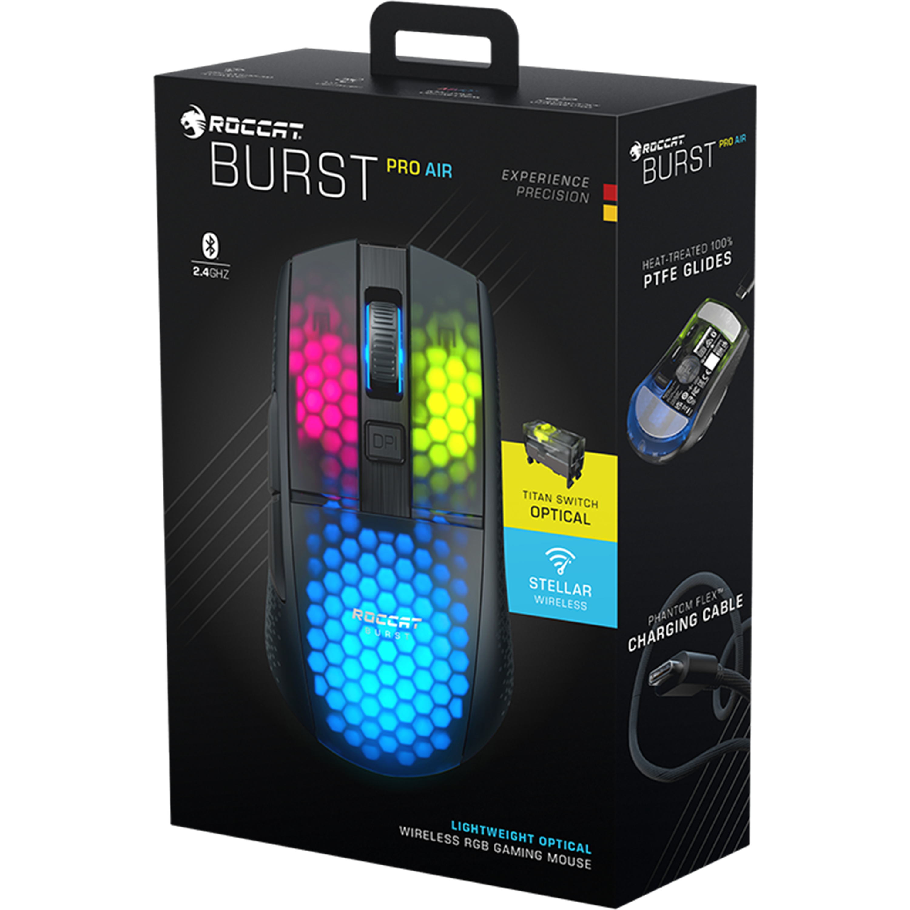 עכבר גיימינג אלחוטי Roccat Burst Pro Air - צבע שחור שנה אחריות ע