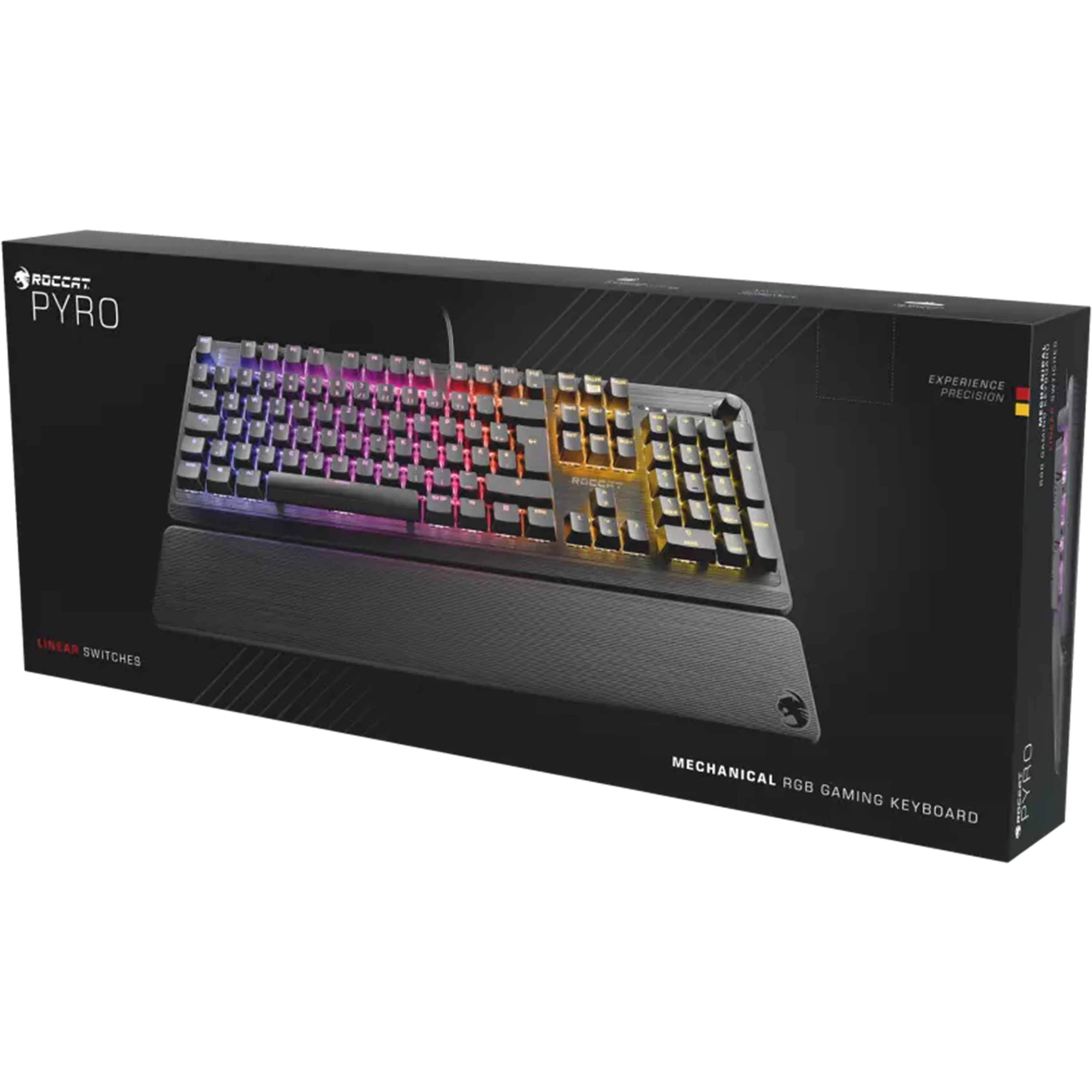מקלדת גיימינג מכאנית Roccat Pyro RGB - צבע שחור שנה אחריות ע