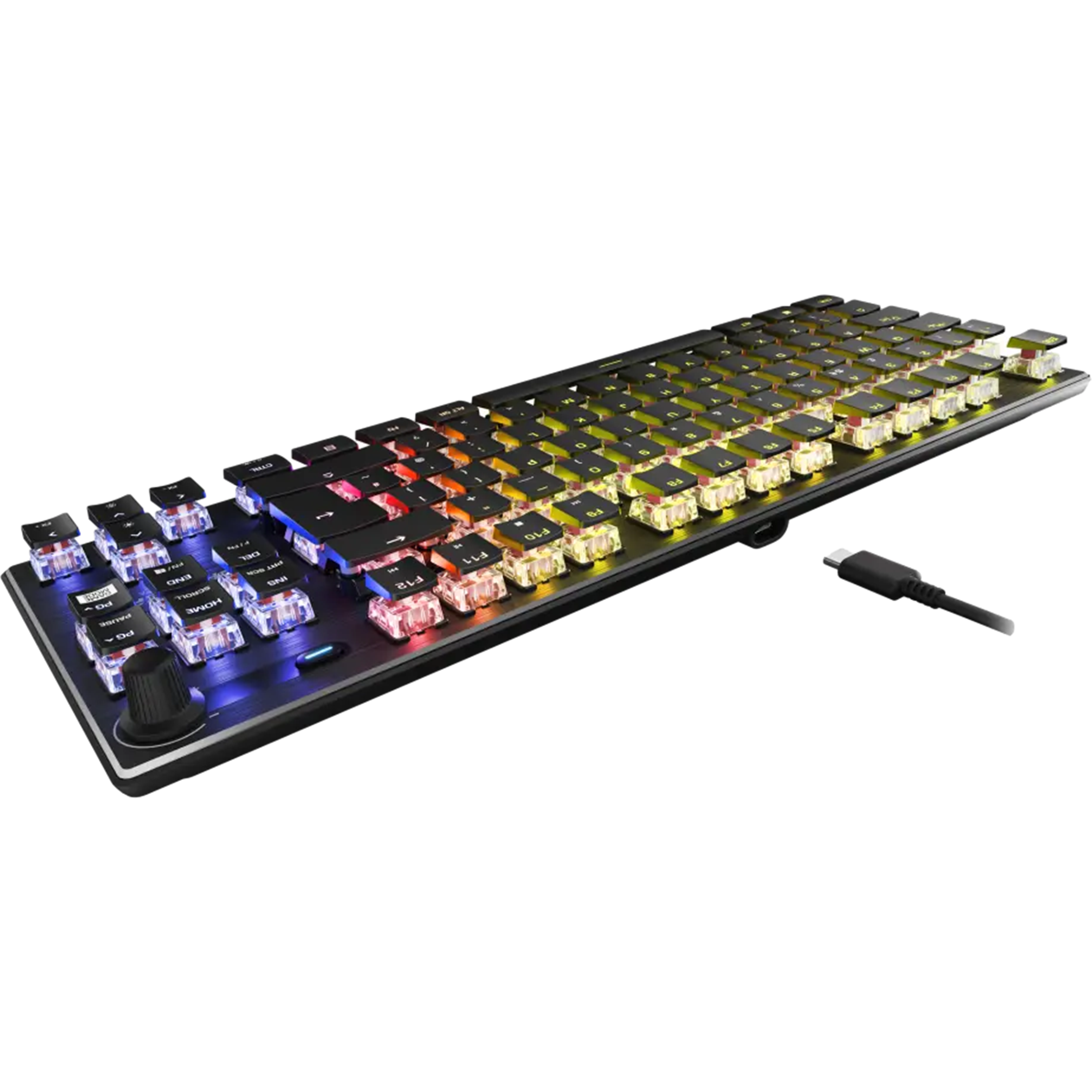 מקלדת גיימינג מכאנית קצרה Roccat Vulcan TKL Linear Red Switch RGB - צבע שחור שנה אחריות ע