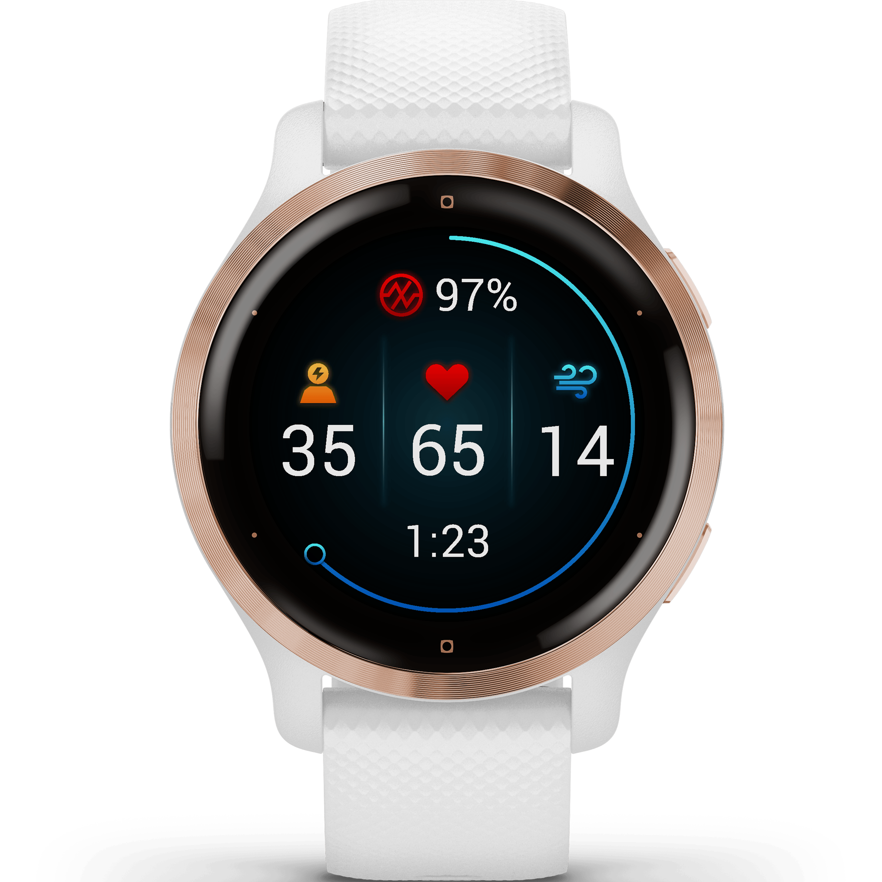 שעון ספורט חכם Garmin Venu 2S GPS 40.4mm - צבע זהב ורוד שנתיים אחריות ע