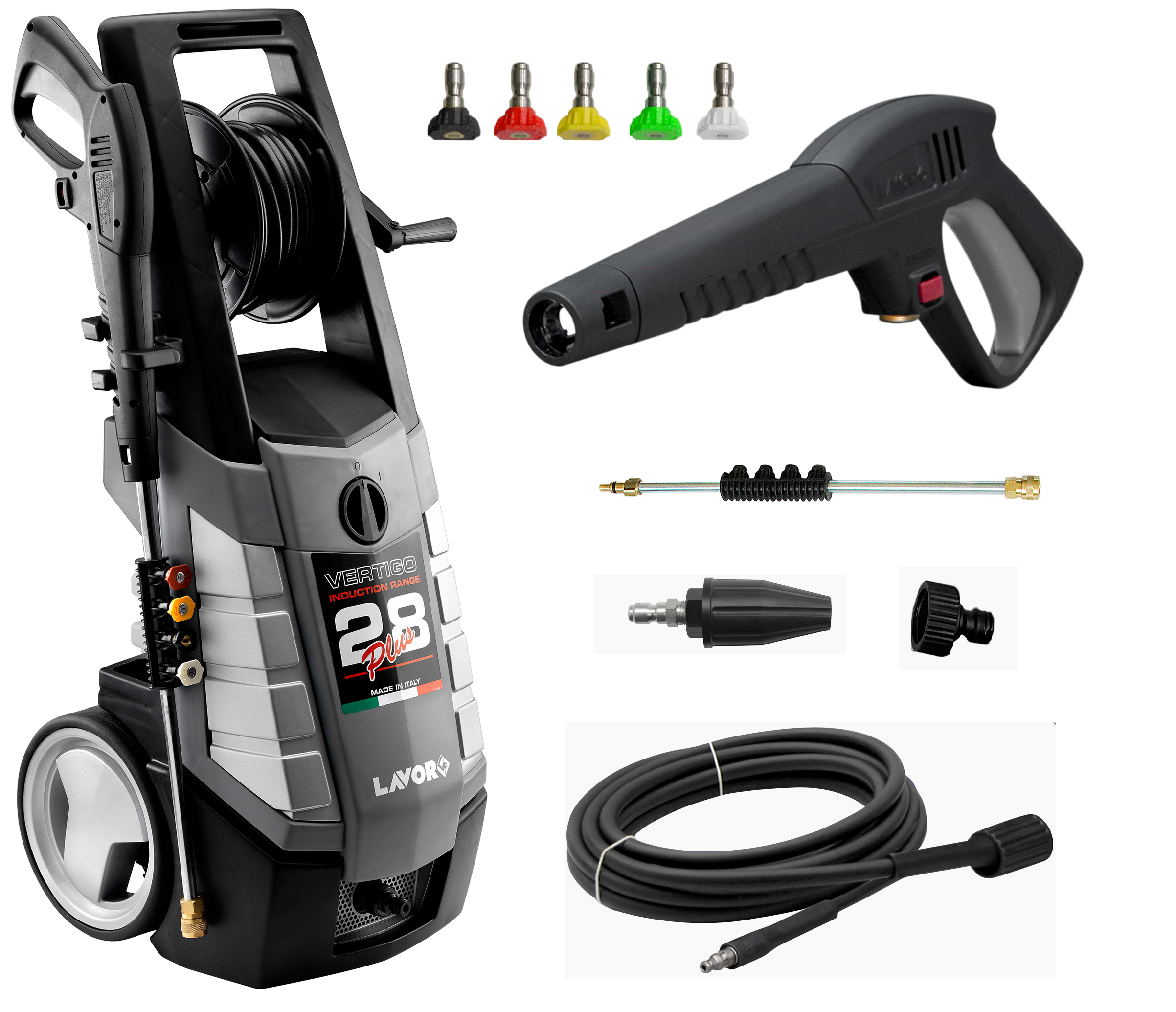 מכונת שטיפה בלחץ 195 BAR דגם VERTIGO 28 PRO מנוע בראשלס עוצמתי LAVOR  