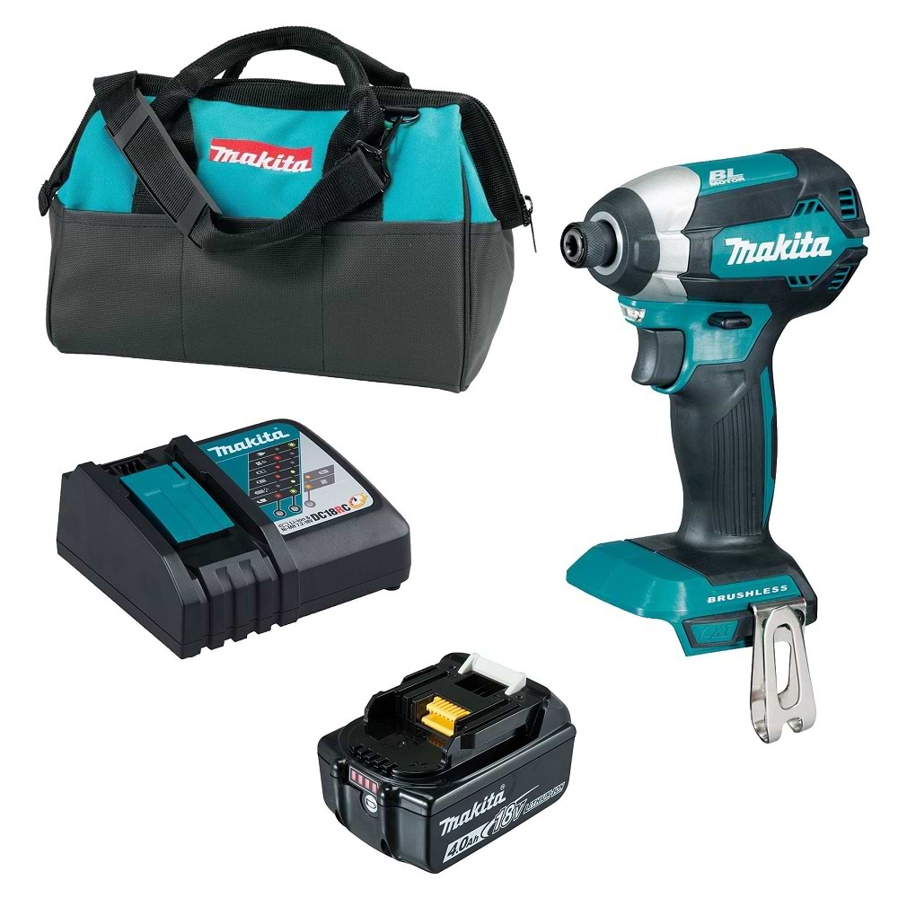 מברגת אימפקט בראשלס 18V Makita DTD153 / XDT13P1-4AH 18V LXT Li-Ion Brushless - כולל סוללה 18V 4Ah ומטען מהיר