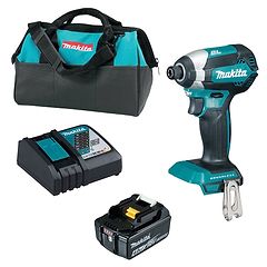 מברגת אימפקט בראשלס 18V Makita DTD153 / XDT13P1-4AH 18V LXT Li-Ion Brushless - כולל סוללה 18V 4Ah ומטען מהיר