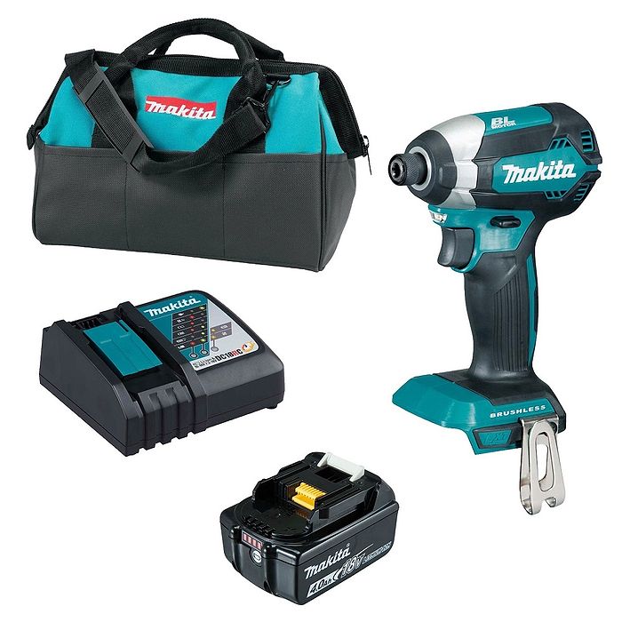 מברגת אימפקט בראשלס 18V Makita DTD153 / XDT13P1-4AH 18V LXT Li-Ion Brushless - כולל סוללה 18V 4Ah ומטען מהיר