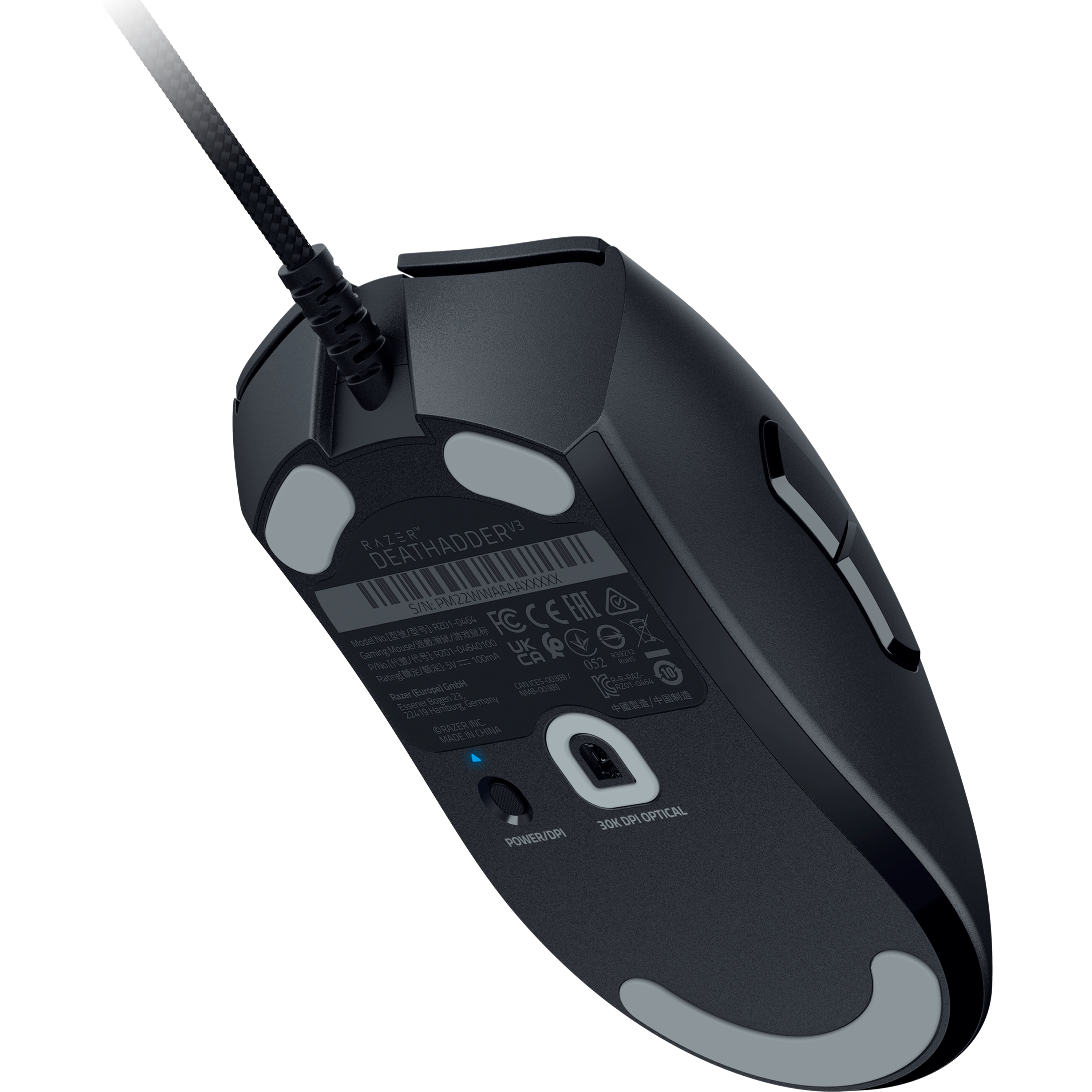 עכבר גיימינג חוטי Razer DeathAdder V3 - צבע שחור שנתיים אחריות ע