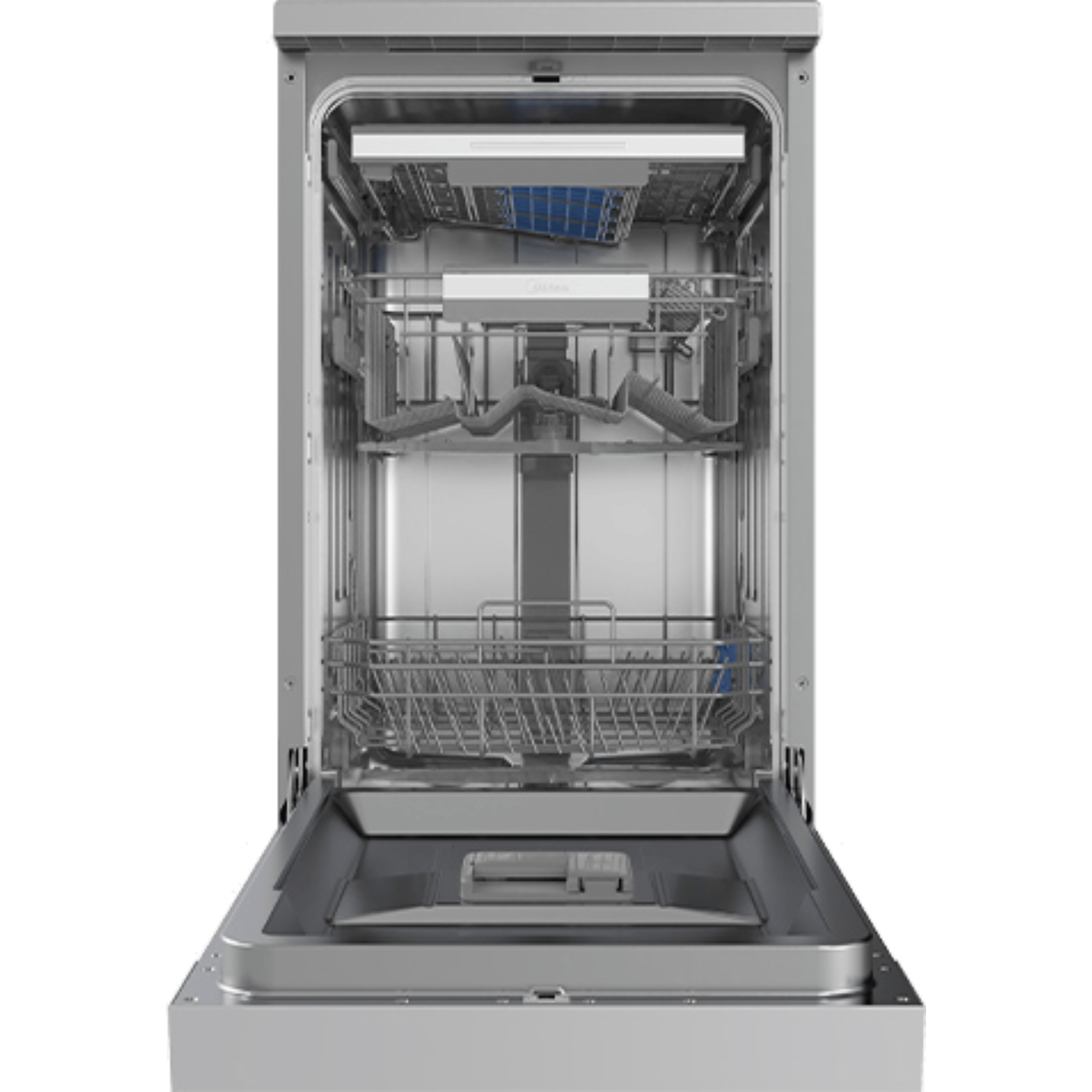מדיח כלים עומד צר 10 מערכות כלים Midea WQP8-W7634C/6470 - צבע כסוף אחריות ע