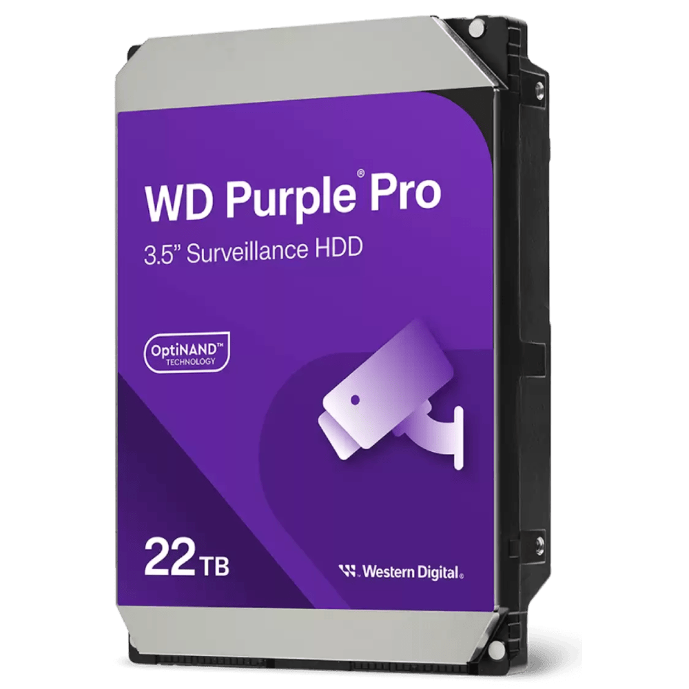 כונן קשיח פנימי WD Purple Pro Smart Video HDD 22TB WD221PURP - צבע סגול חמש שנות אחריות ע