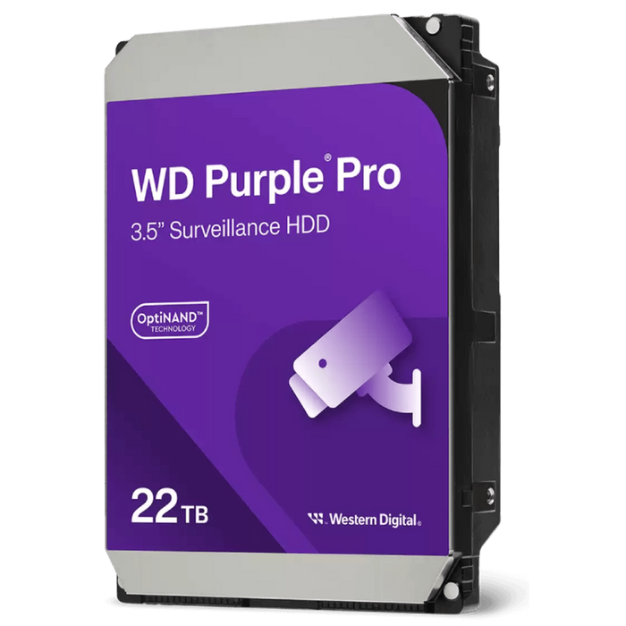 כונן קשיח פנימי WD Purple Pro Smart Video HDD 22TB WD221PURP - צבע סגול חמש שנות אחריות עי היבואן הרשמי