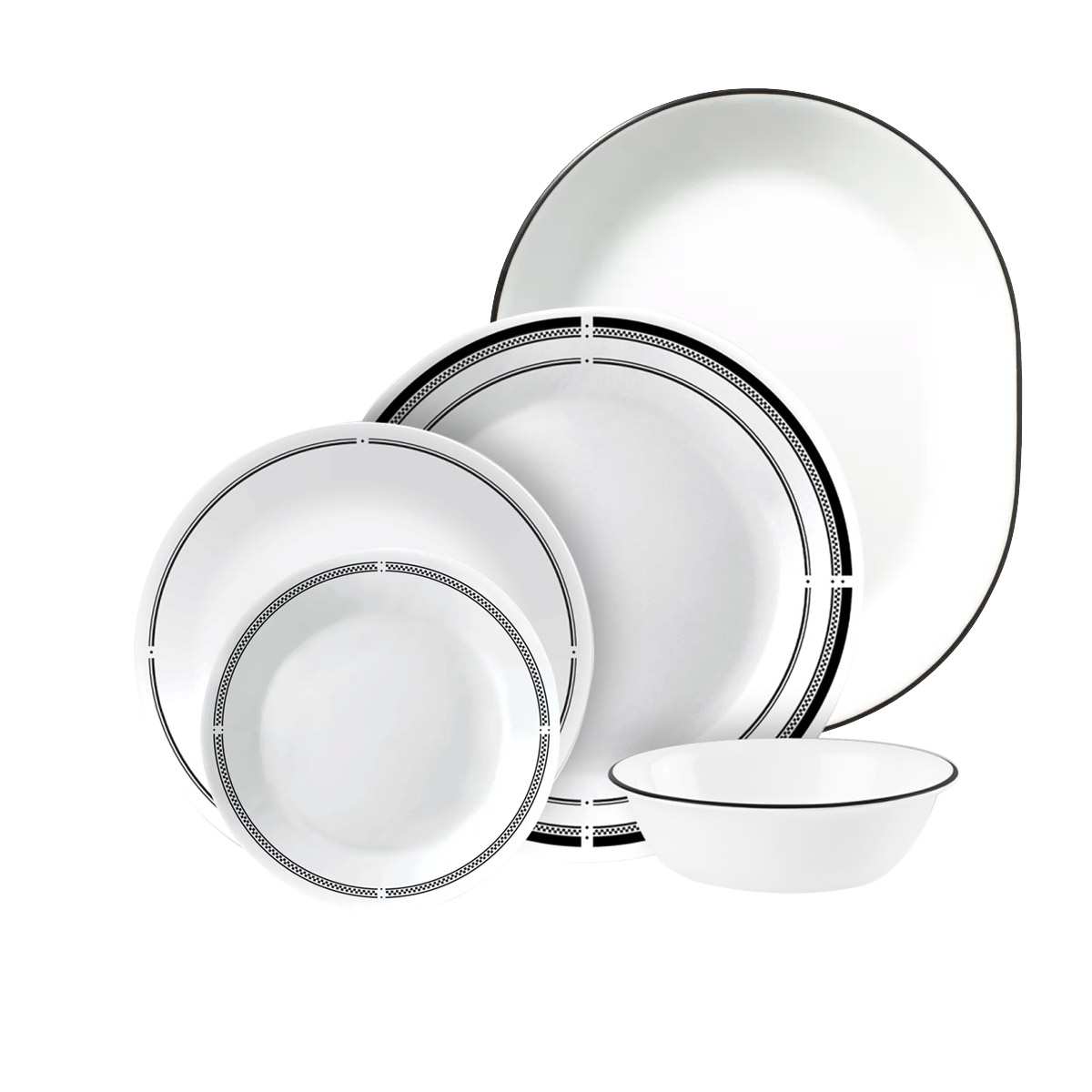 סט צלחות קורל 25 חלקים ל-6 סועדים דגם Brasserie תוצרת קורנינג ארה