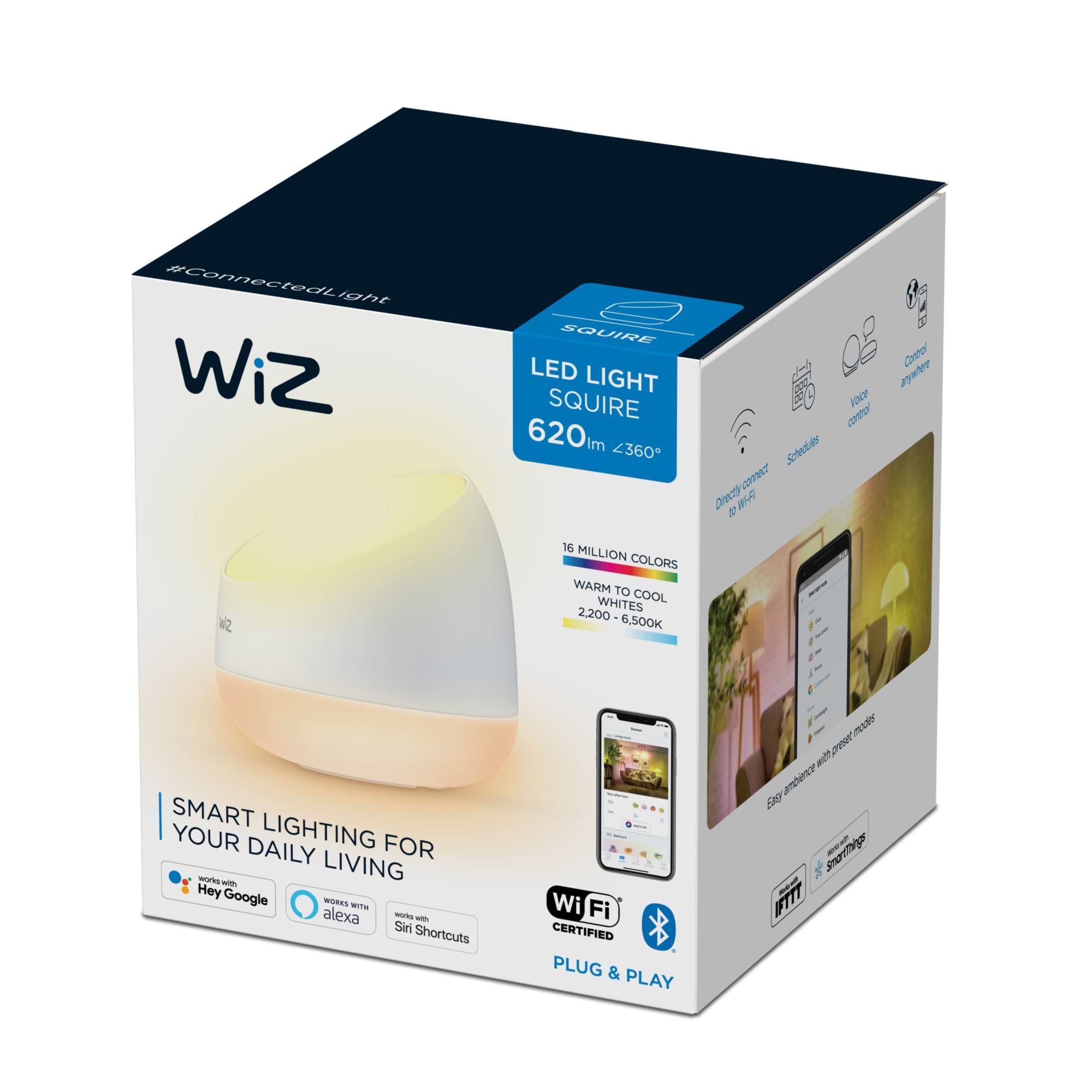  מנורת שולחן חכמה Wiz SQUIRE WiZ Portable 9W RGB - צבע לבן שנתיים אחריות ע
