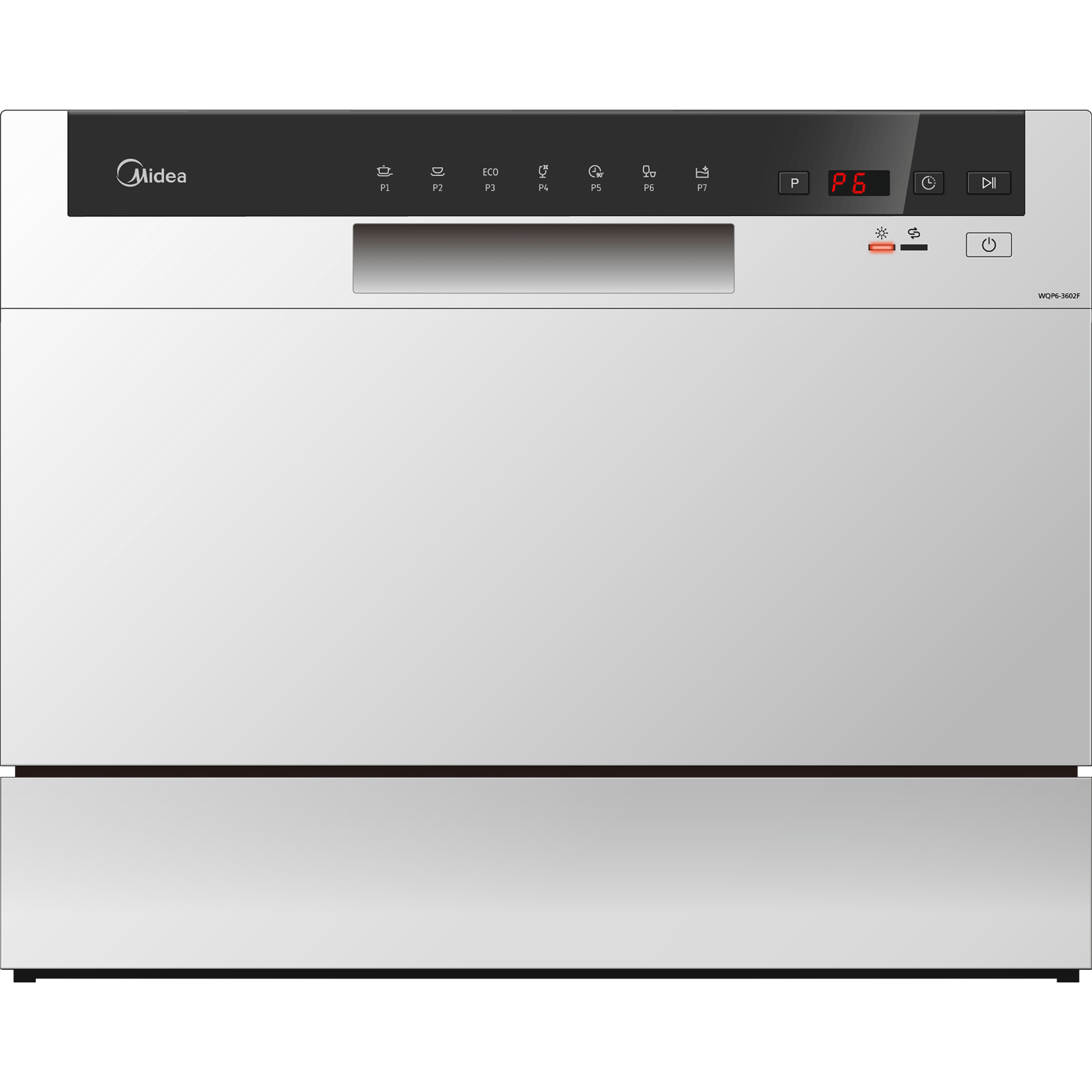 מדיח כלים על השיש 6 מערכות כלים Midea WQP6-3602F/6475 - גימור לבן אחריות ע