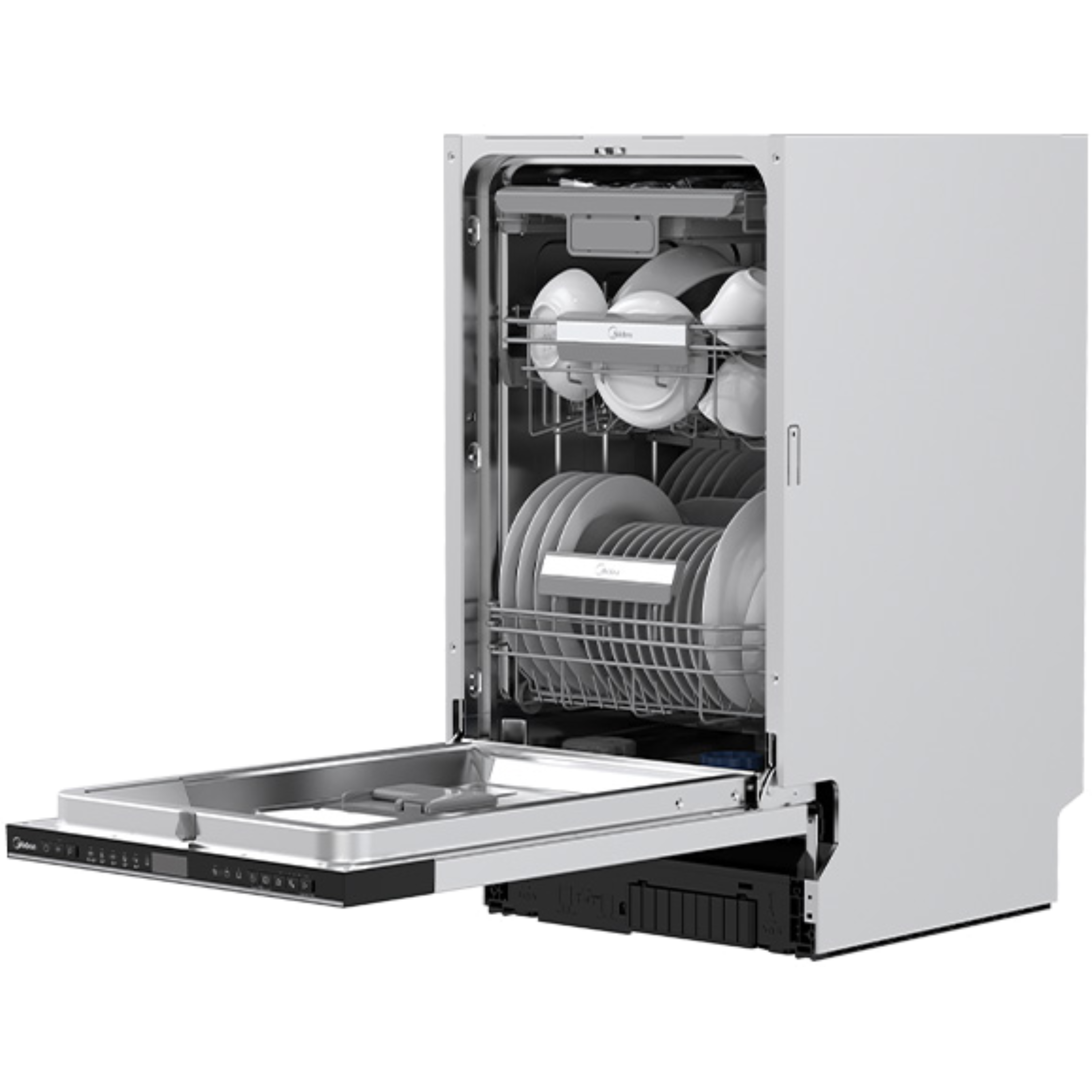 מדיח כלים אינטגראלי צר 10 מערכות כלים Midea WQP8-W7704M/6473 - אחריות ע