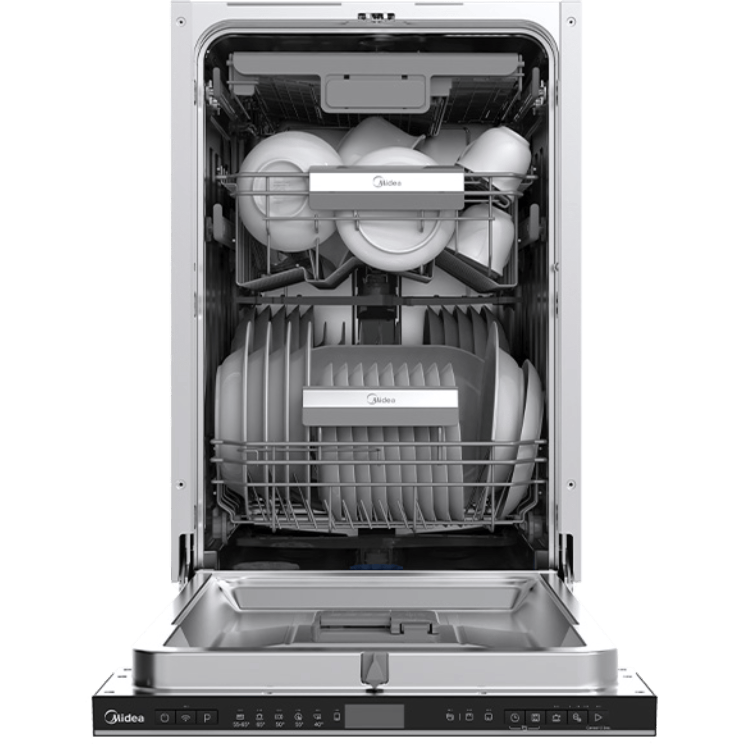 מדיח כלים אינטגראלי צר 10 מערכות כלים Midea WQP8-W7704M/6473 - אחריות ע
