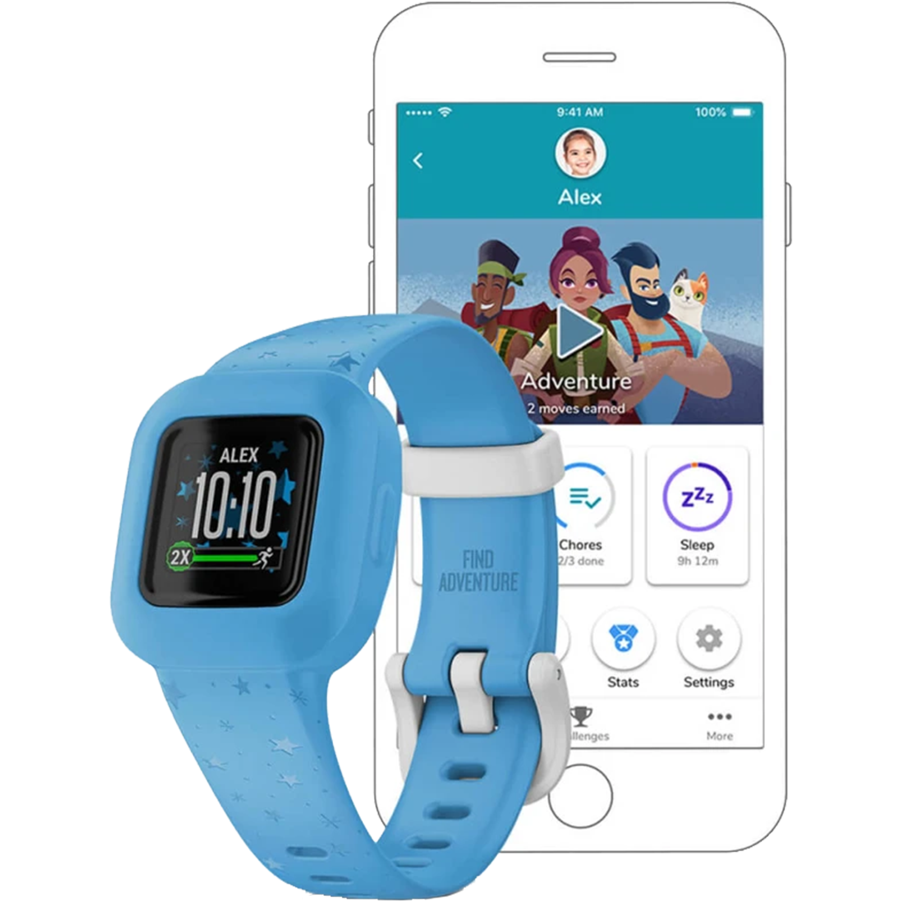 צמיד כושר כוכבים כחולים לילדים Garmin vivofit jr. 3 - צבע תכלת שנתיים אחריות ע