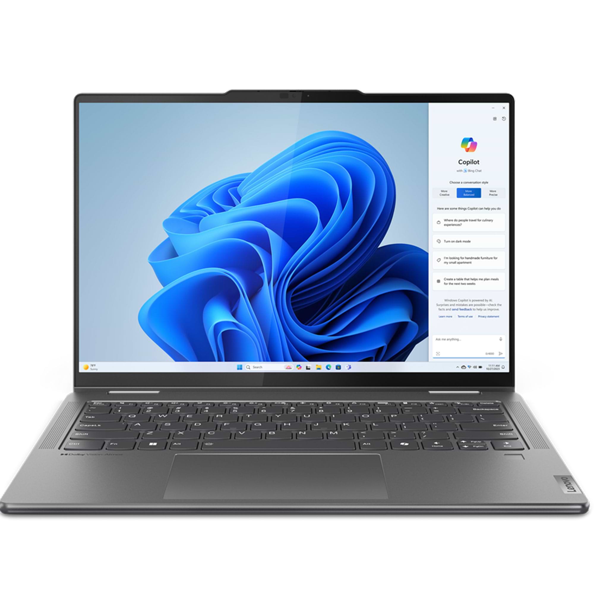 מחשב נייד עם מסך מגע Lenovo Yoga 7 14IML9 - 83DJ005YIV - Core Ultra 5-125U 1TB SSD 16GB RAM Windows 11 - צבע אפור שלוש שנות אחריות ע