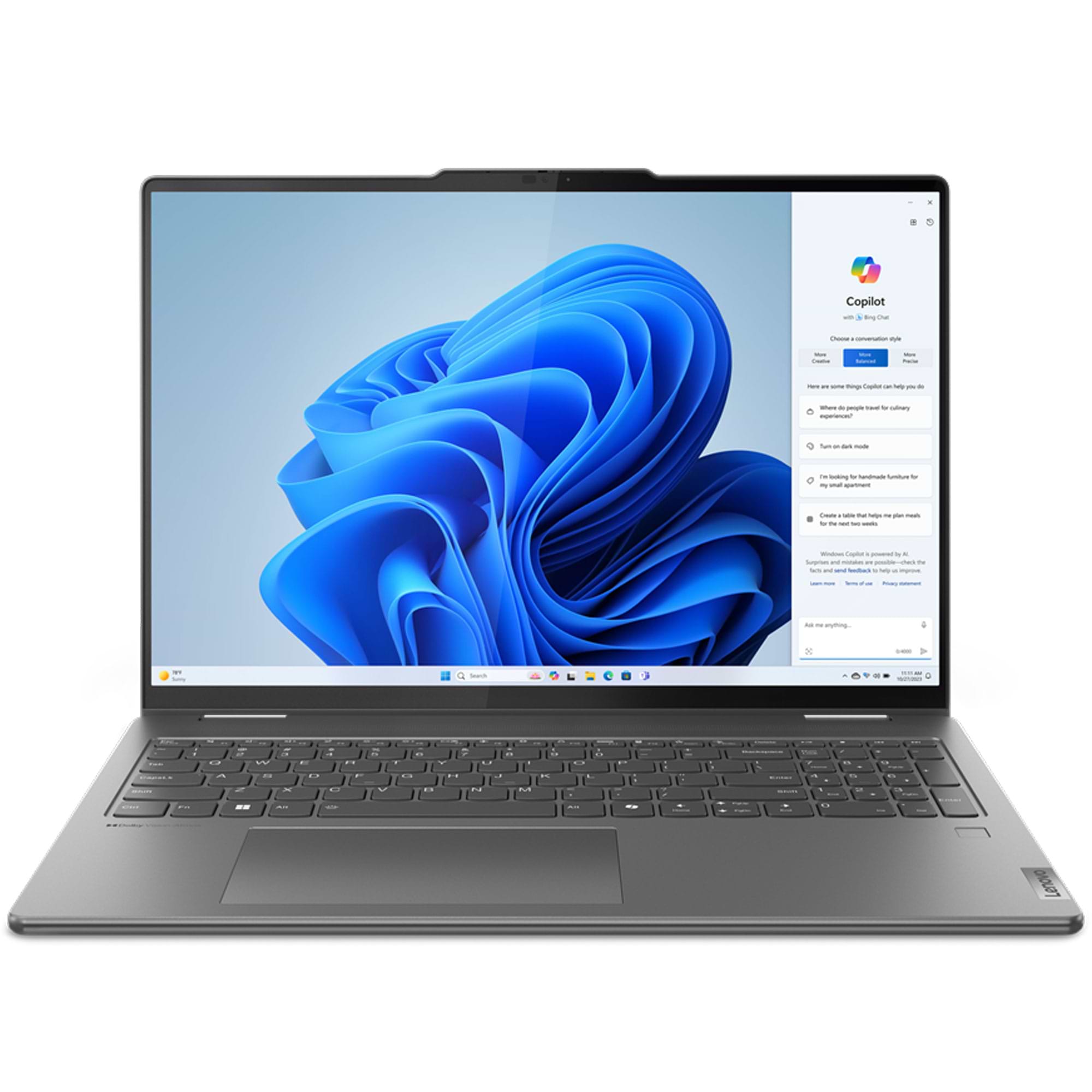 מחשב נייד עם מסך מגע Lenovo Yoga 7 16IML9 - 83DL001LIV - Core Ultra 5-125U 1TB SSD 16GB RAM Windows 11 - צבע אפור שלוש שנות אחריות ע