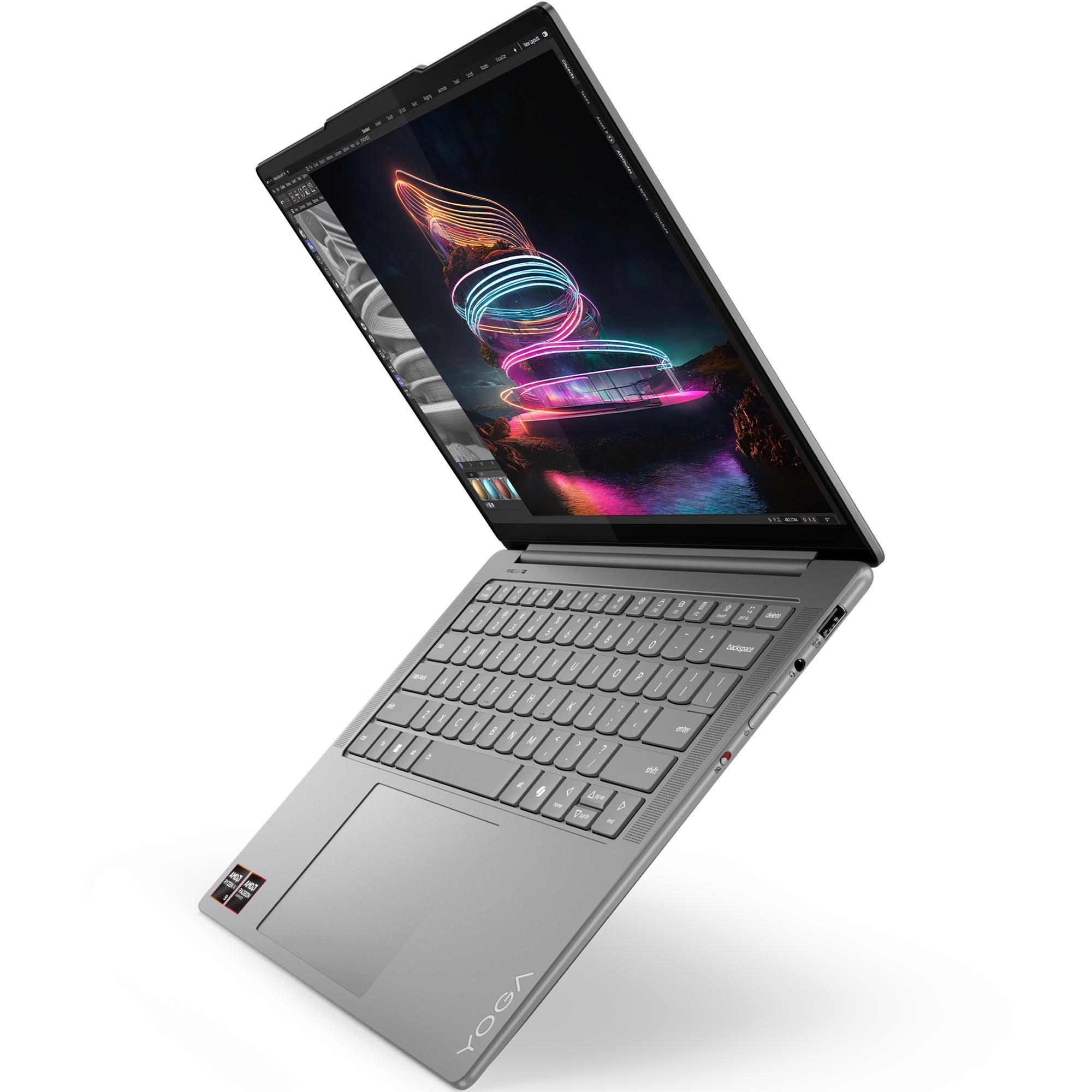 מחשב נייד Lenovo Yoga Pro 7 14ASP9 - 83HN001KIV - Ryzen AI 9 365 1TB SSD 32GB RAM Windows 11 Pro - צבע אפור שלוש שנות אחריות ע