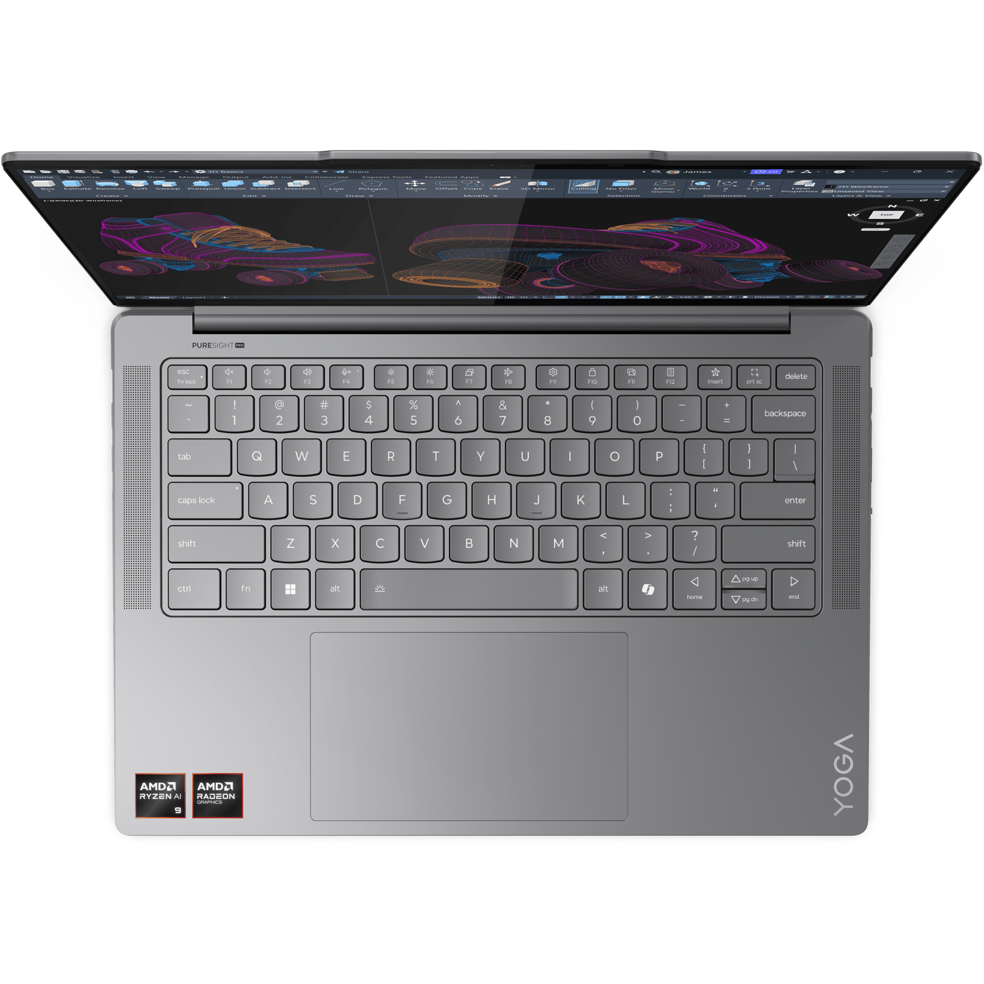 מחשב נייד Lenovo Yoga Pro 7 14ASP9 - 83HN001KIV - Ryzen AI 9 365 1TB SSD 32GB RAM Windows 11 Pro - צבע אפור שלוש שנות אחריות ע