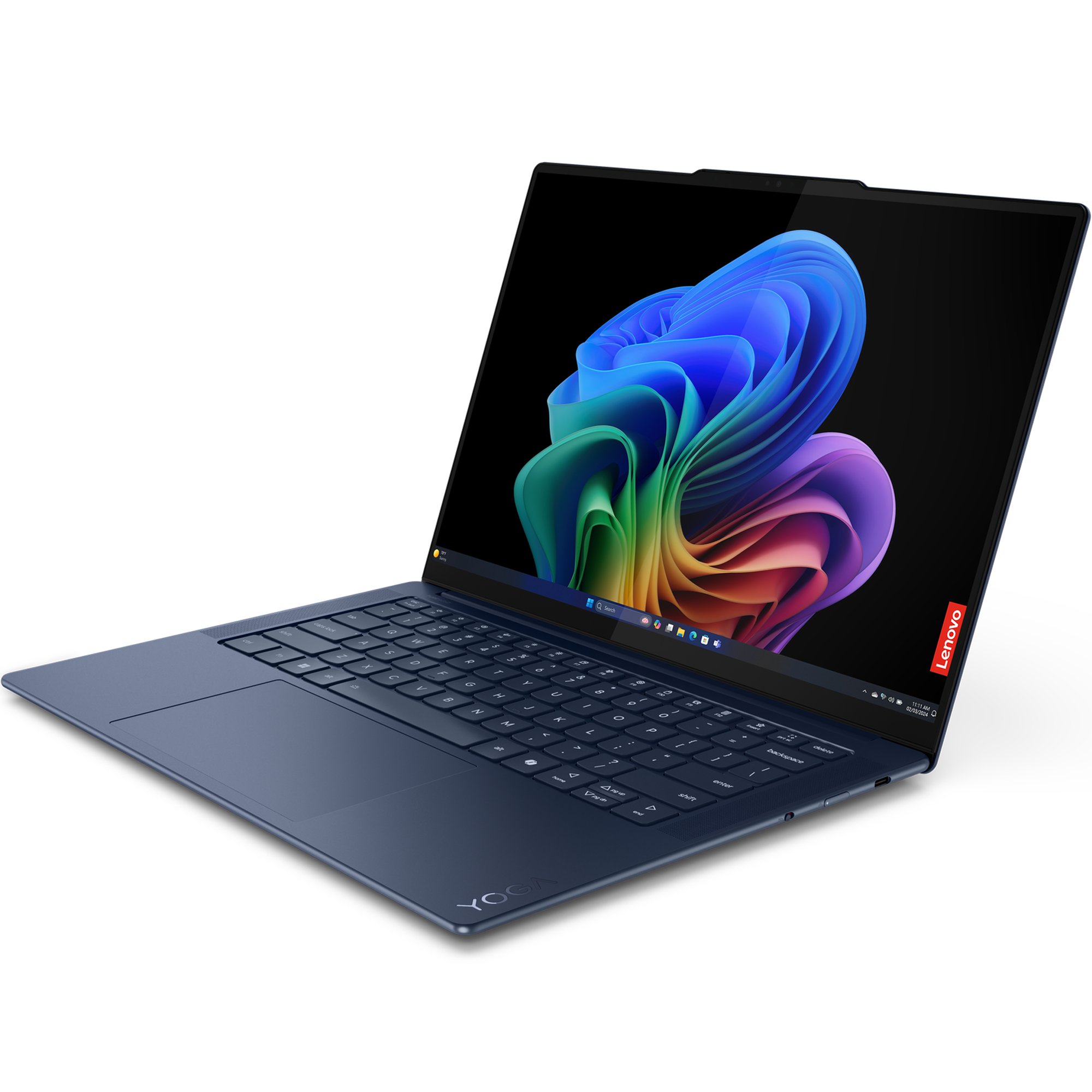 מחשב נייד עם מסך מגע Lenovo Yoga Slim 7 14Q8X9 - 83ED003EIV - Snapdragon X Elite X1E-78-100 1TB SSD 32GB RAM Windows 11 - צבע כחול שלוש שנות אחריות ע