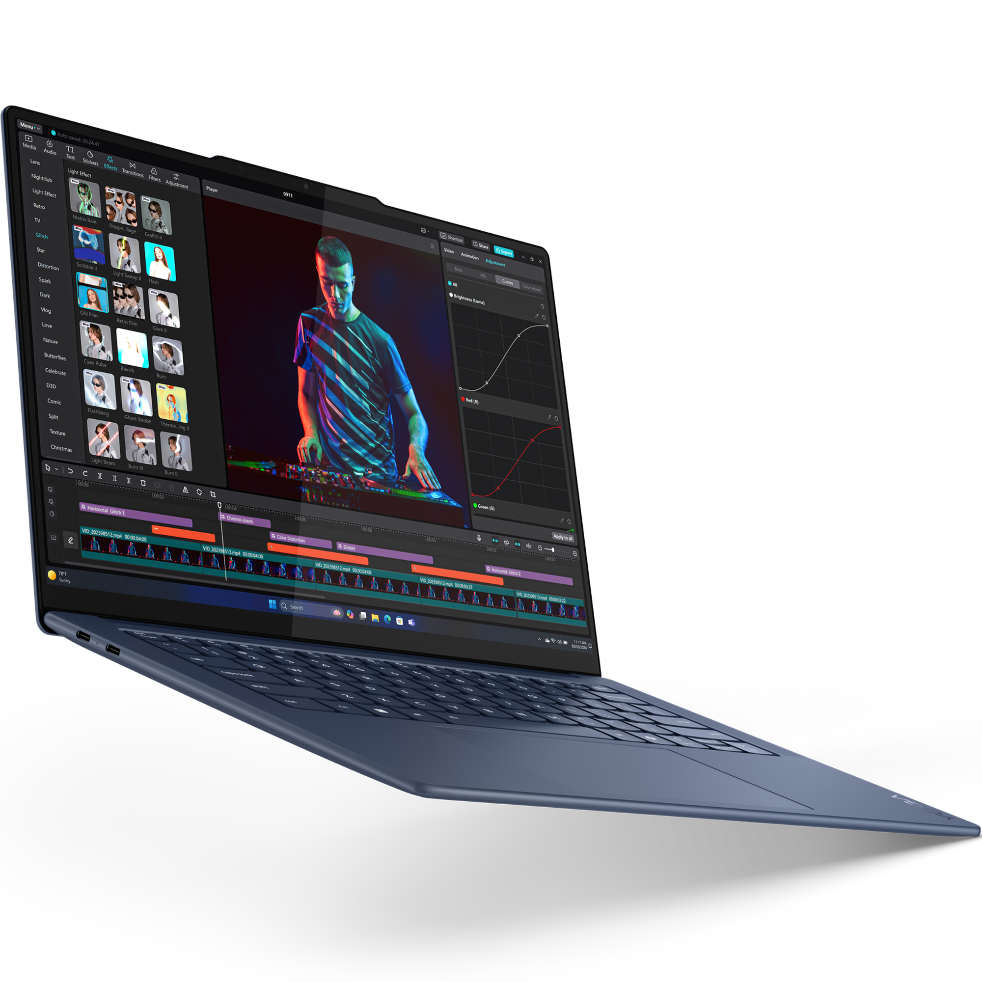 מחשב נייד עם מסך מגע Lenovo Yoga Slim 7 14Q8X9 - 83ED003EIV - Snapdragon X Elite X1E-78-100 1TB SSD 32GB RAM Windows 11 - צבע כחול שלוש שנות אחריות ע