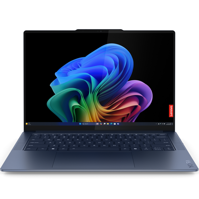 מחשב נייד עם מסך מגע Lenovo Yoga Slim 7 14Q8X9 - 83ED003EIV - Snapdragon X Elite X1E-78-100 1TB SSD 32GB RAM Windows 11 - צבע כחול שלוש שנות אחריות עי היבואן הרשמי