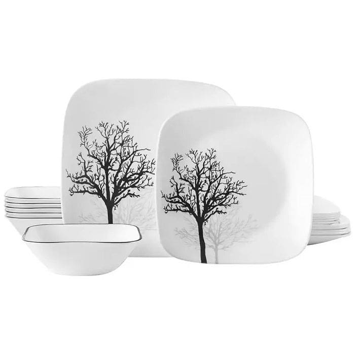 סט צלחות 36 חלקים 12 סועדים Corelle Timber Shadows
