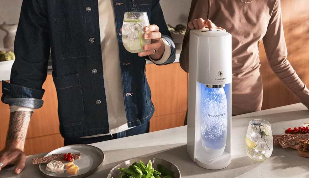 מכשיר סודה סטרים E-TERRA לבן Sodastream - שנה אחריות ע"י היבואן הרשמי 