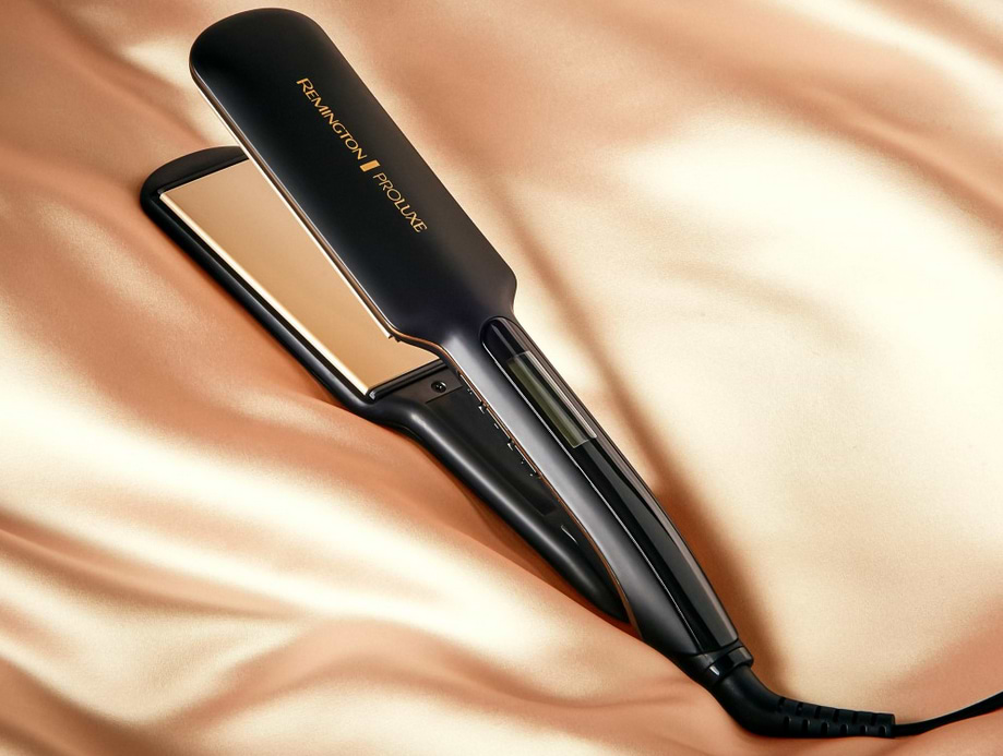 מחליק שיער עם פלטות רחבות Remington PROluxe Midnight Wide Plate S9150B - אחריות ע"י היבואן הרשמי 