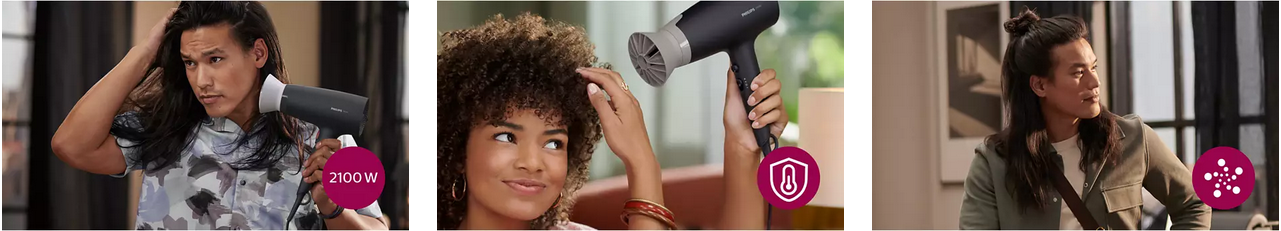 מייבש שיער Philips 2100W BHD351/10 - צבע שחור שנתיים אחריות ע"י היבואן הרשמי 