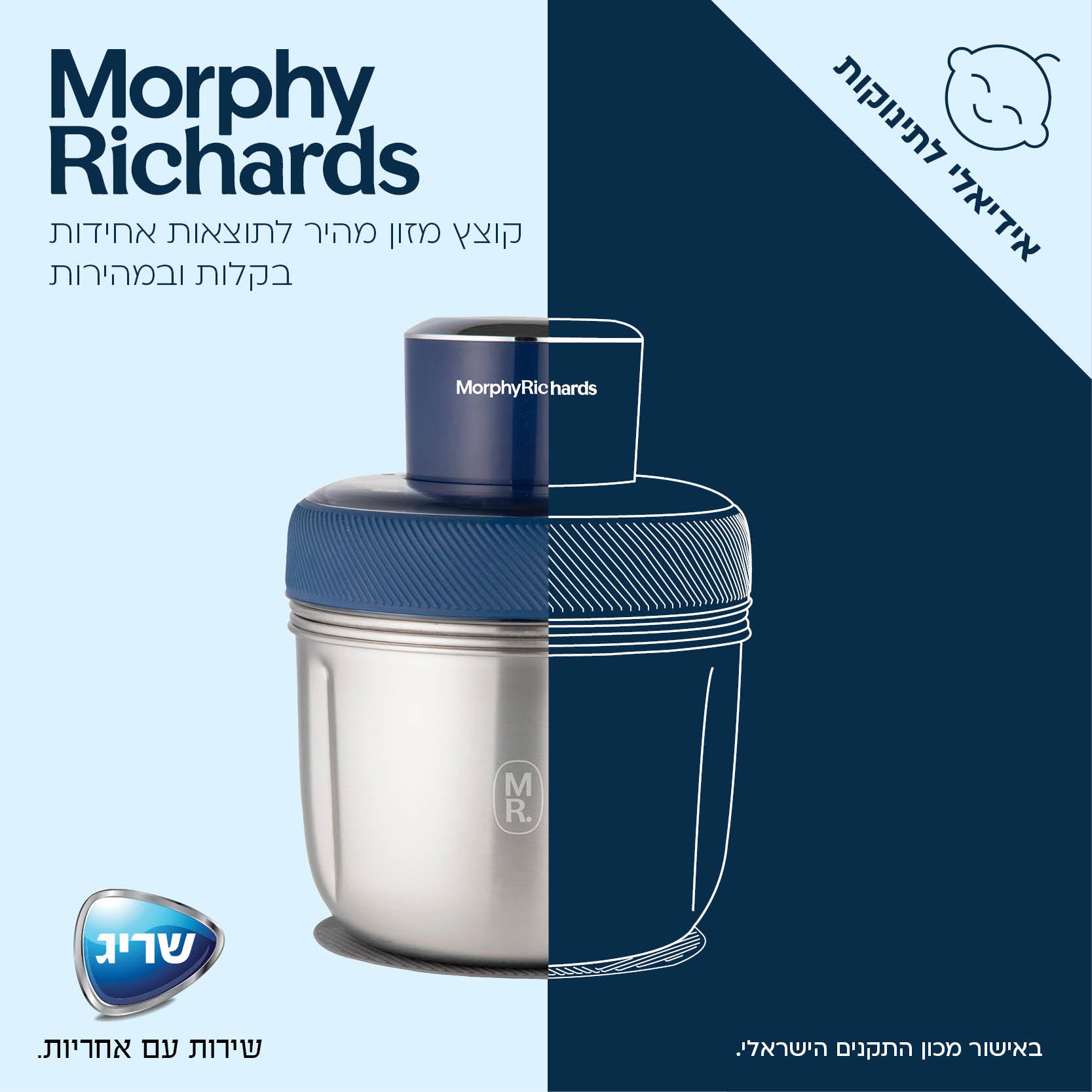 קוצץ מזון מהיר 3 קערות Morphy Richards 48653  Mark Shop