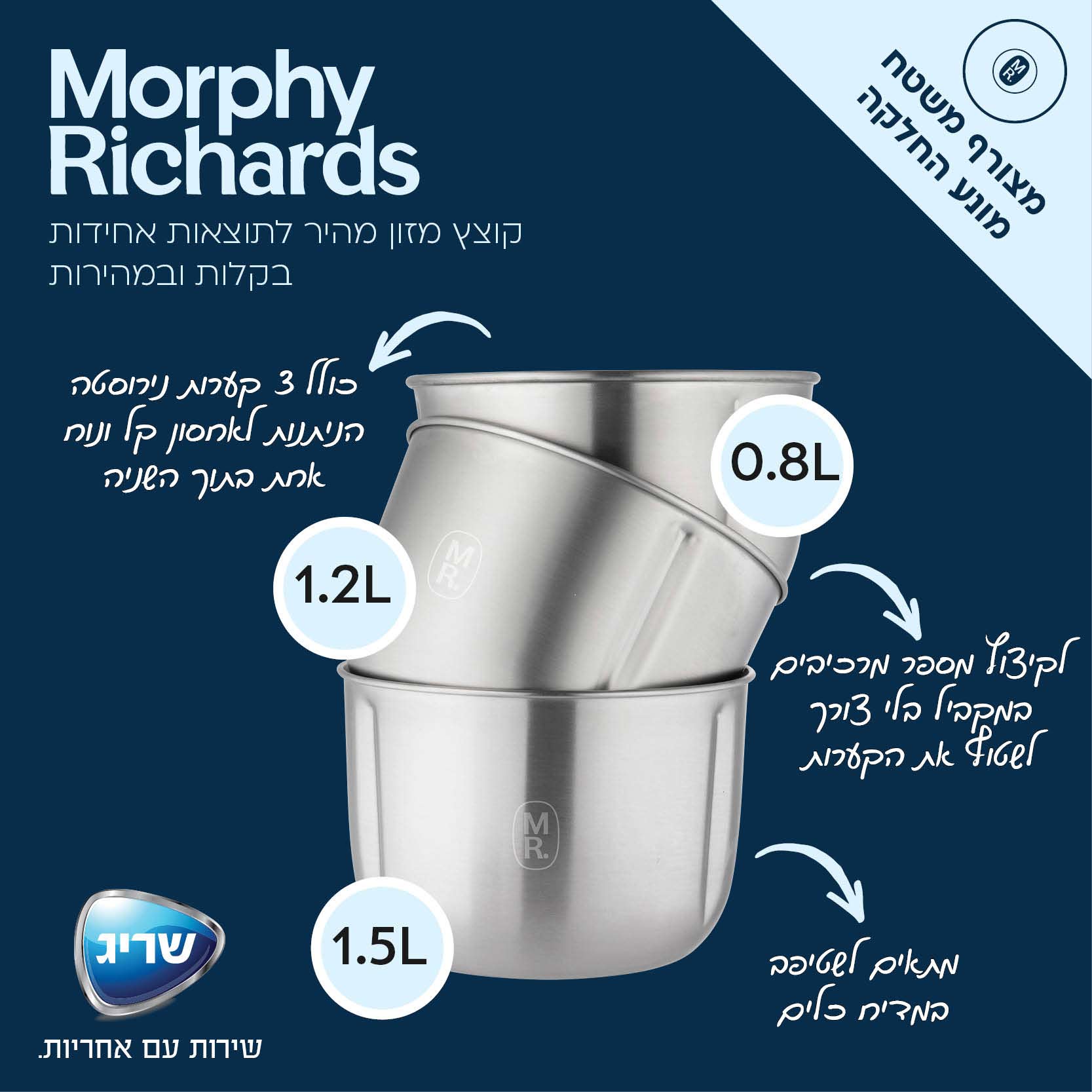 קוצץ מזון מהיר 3 קערות Morphy Richards 48653  Mark Shop