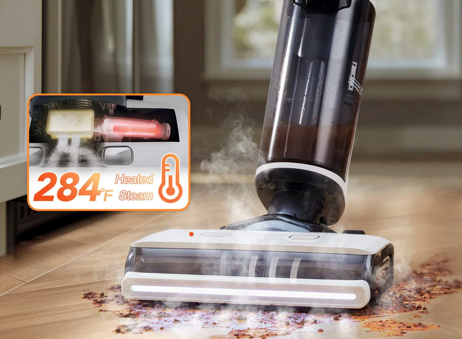 שואב ושוטף רצפות אלחוטי חכם עם קיטור מובנה Tineco Floor One S7 Steam - שנתיים אחריות ע"י היבואן הרשמי 