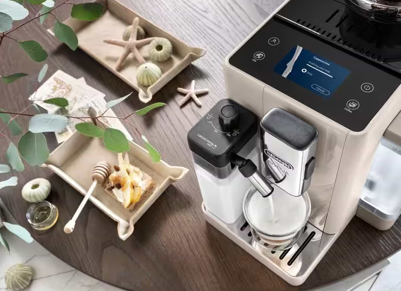 מכונת קפה אספרסו אוטומטית Delonghi EXAM440.55.BG Rivelia - צבע קרם אחריות ע"י היבואן הרשמי 