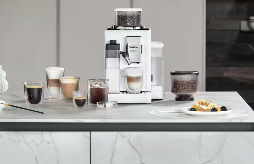 מכונת קפה אספרסו אוטומטית Delonghi EXAM440.55.W Rivelia - צבע לבן אחריות ע"י היבואן הרשמי 