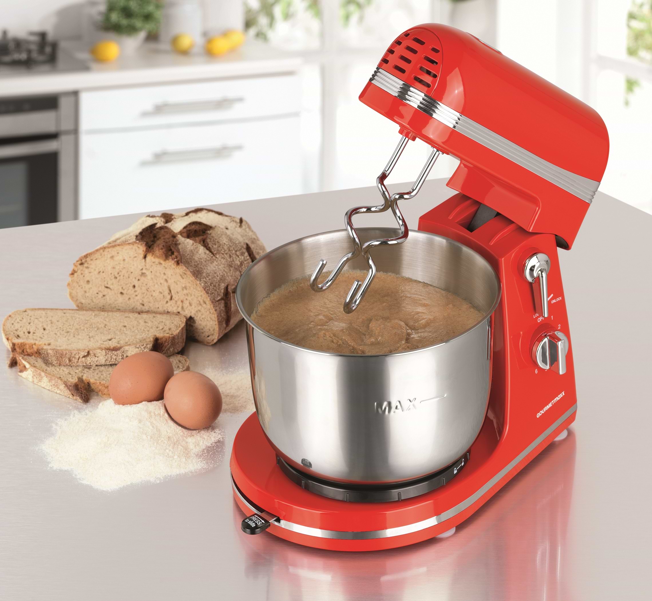 מיקסר חשמלי רטרו 3 ליטר Gourmet maxx 14409C0 - צבע אדום אחריות ע"י היבואן הרשמי 