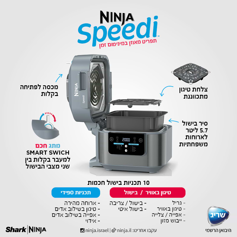   נינג'ה SPEEDI Ninja ON403 - אחריות יבואן רשמי שריג אלקטריק