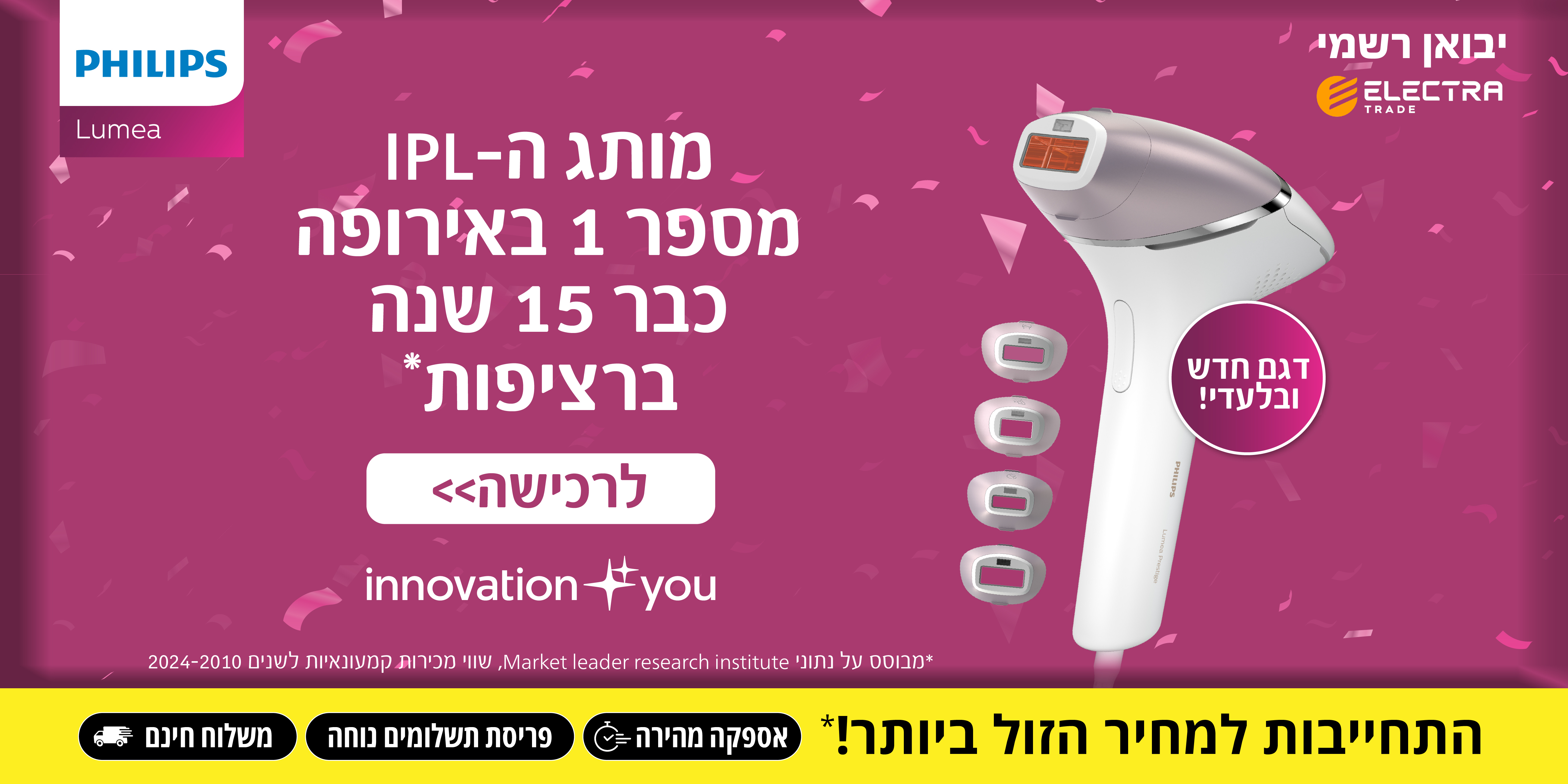 PHILIPS | מותג ה- IPL מספר 1 באירופה כבר 15 שנה ברציפות
