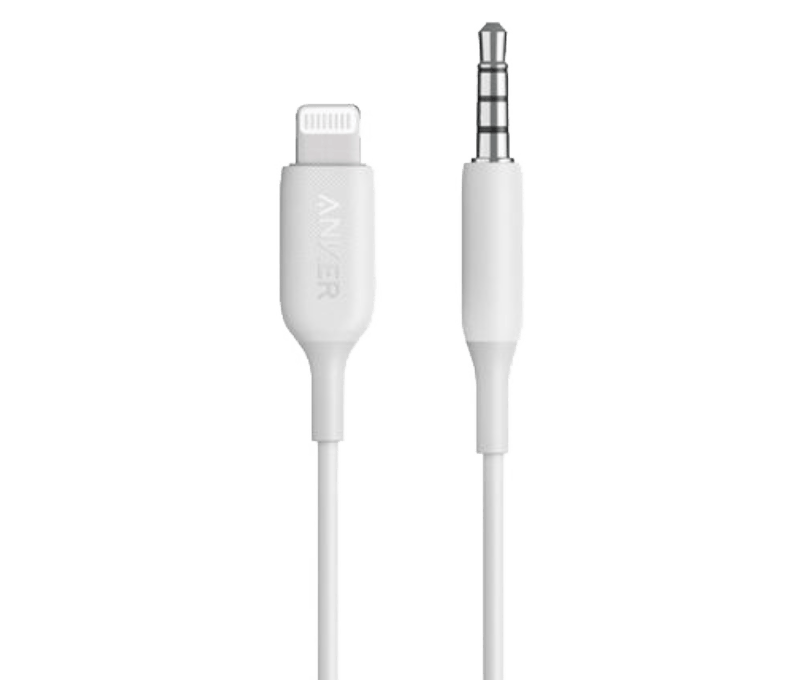 כבל Anker Aux 3.5mm Audio - צבע לבן אחריות ע"י היבואן הרשמי