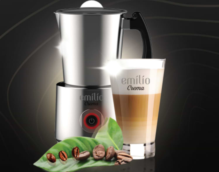 מקציף חלב Emilio crema 152CQ100 - צבע נירוסטה אחריות ע"י היבואן הרשמי