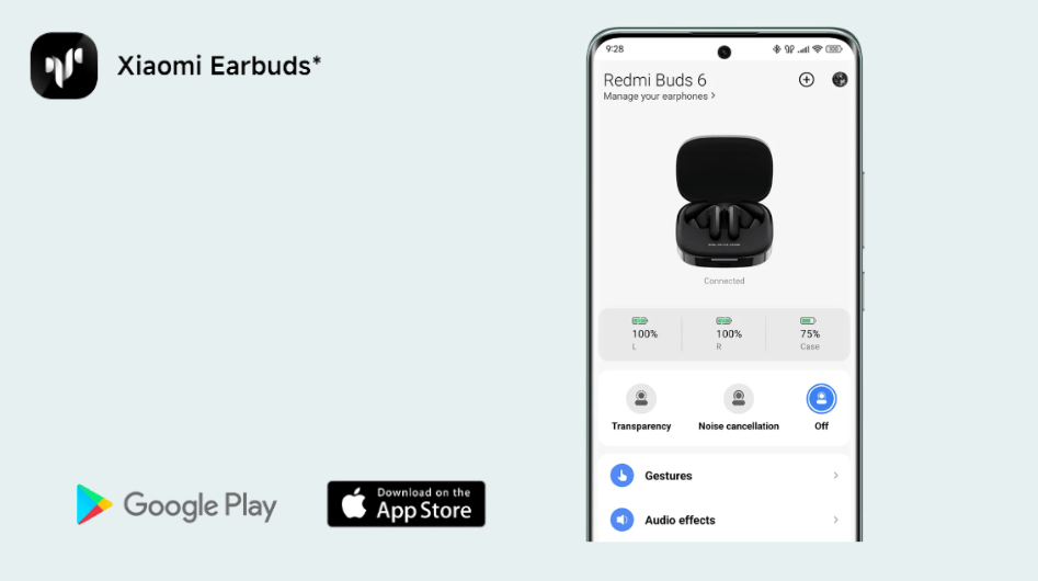 אוזניות Redmi Buds 6 TWS ANC IP54 XIAOMI - צבע ירוק שנה אחריות ע"י היבואן הרשמי