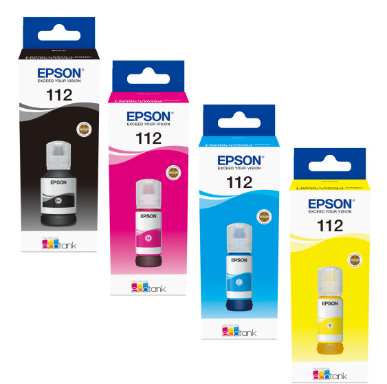 בקבוק דיו מקורי 70 מ"ל Epson EcoTank 112 - צבע צהוב