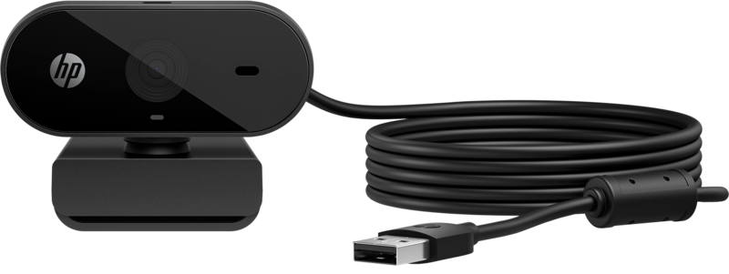 מצלמת אינטרנט HP 320 FHD USB-A Webcam (כולל מיקרופון) - צבע שחור שנתיים אחריות ע"י יבואן הרשמי