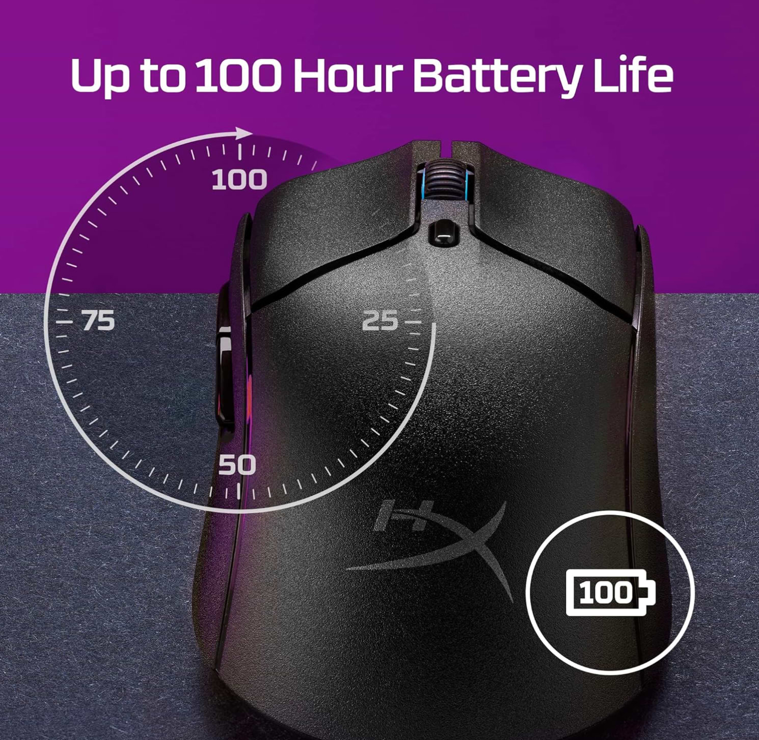 עכבר גיימינג אלחוטי HyperX Pulsefire Haste 2 Core Wls - צבע שחור שנתיים אחריות ע"י היבואן הרשמי