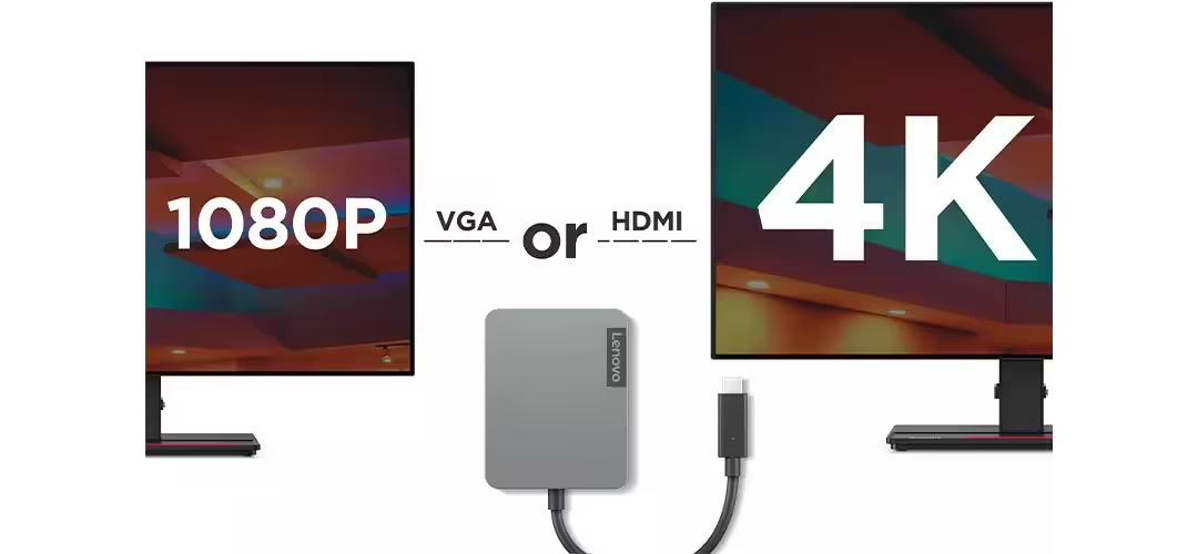 מתאם Lenovo USB-C Travel Hub GEN2 - צבע אפור שנה אחריות ע"י יבואן הרשמי