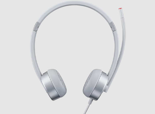 אוזניות Lenovo 100 Stereo Analogue Headset - צבע לבן שנה אחריות ע"י יבואן הרשמי